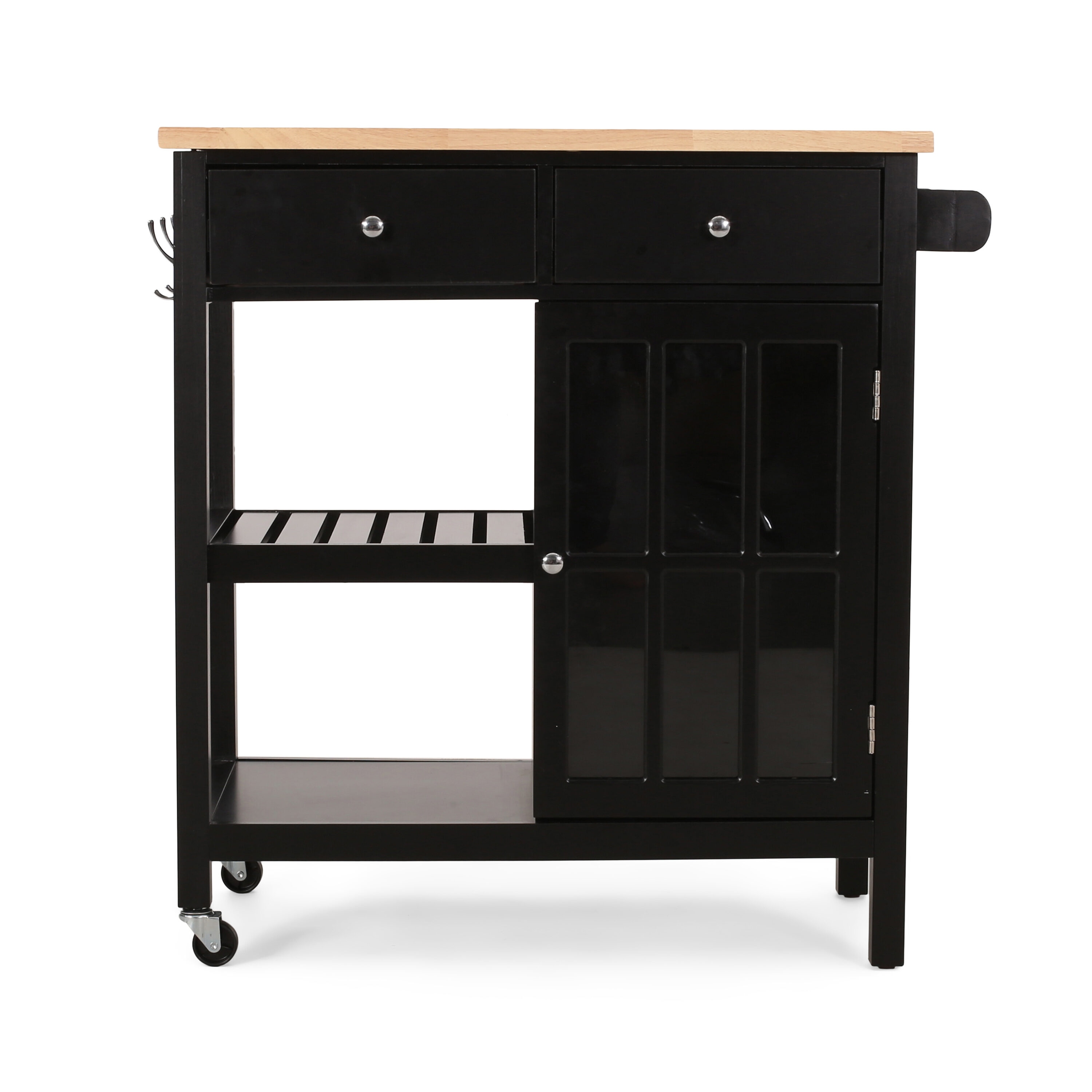Best Selling Home Decor Gray Mdf Base with Wood Top Rolling Kitchen Cart (17.15-in x 34.15-in x 34.75-in)
