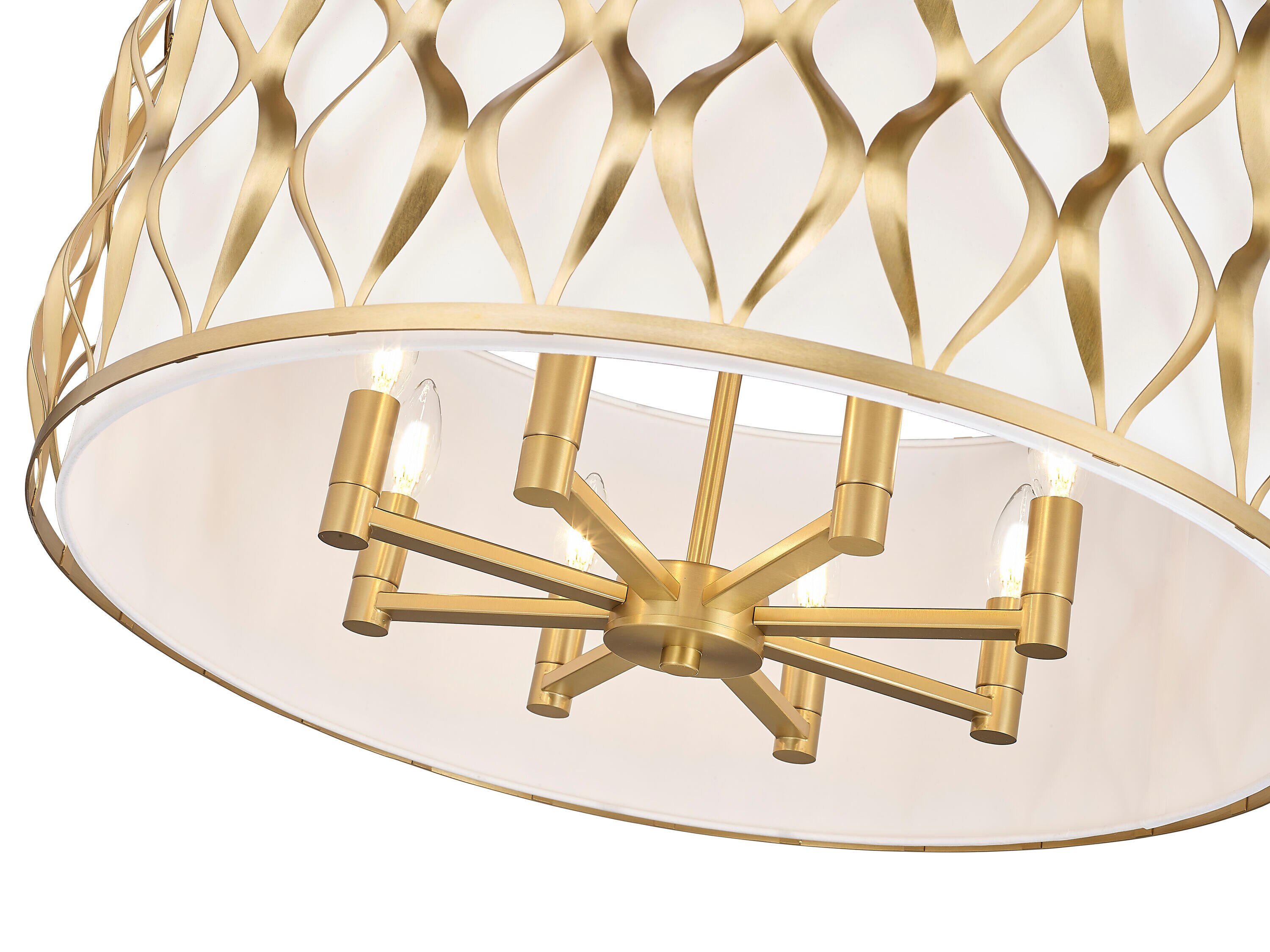Modern Gold Drum 8-Light Indoor/Outdoor Pendant
