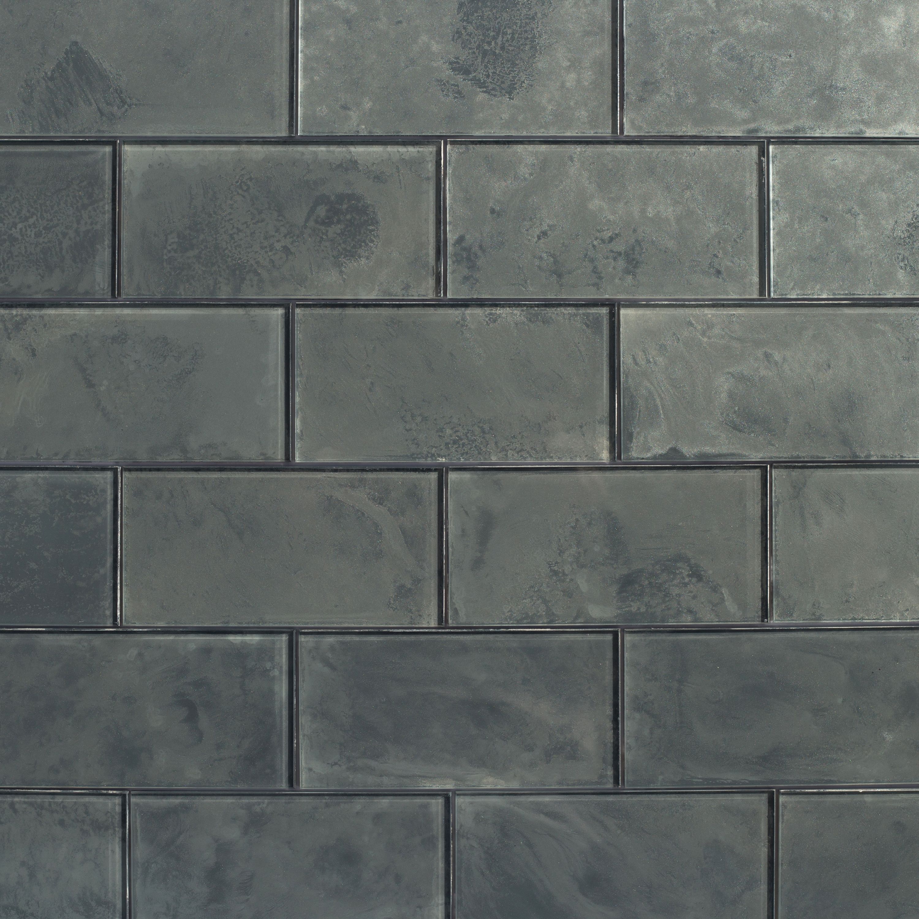 Abolos Forever 112-Pack Gray 3-in x 6-in Glossy Glass Subway Wall Tile