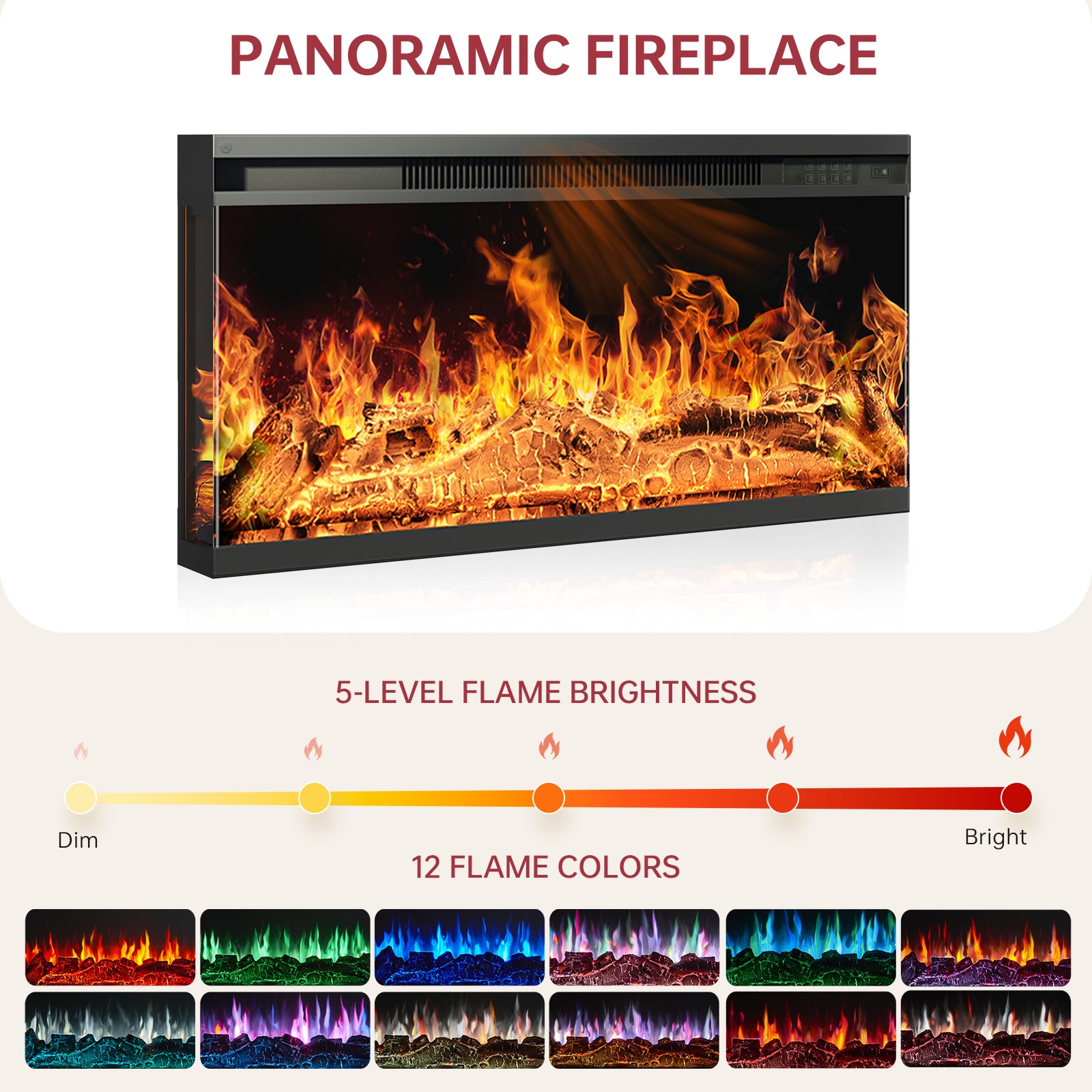 AOXUN AX-41870WB Electric-Fireplaces - View #3