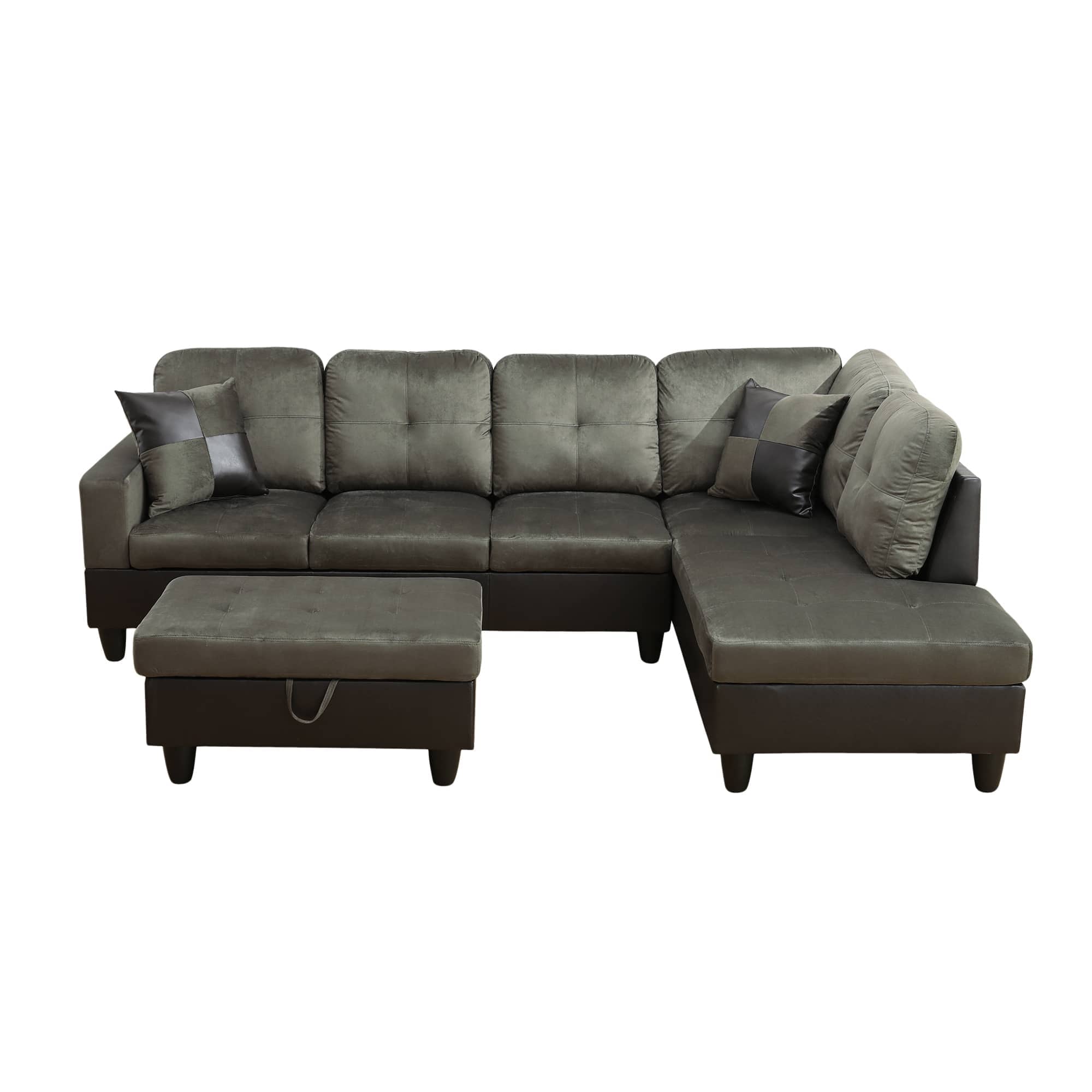 Siavonce XHF102B 74.5-in Modern Taupe Faux leather Sofa