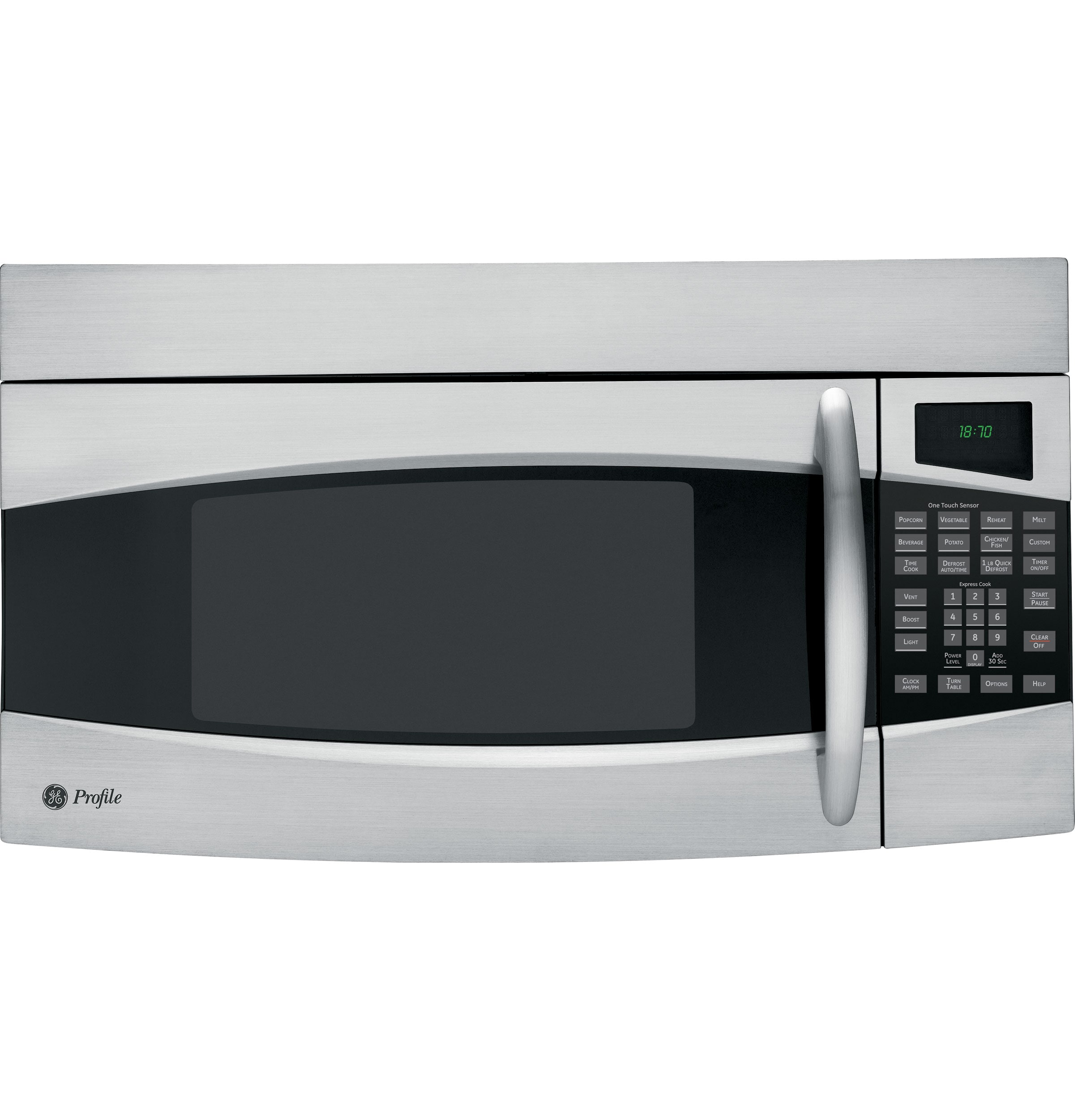 GE Profile 1.8-cu ft 1100-Watt Over-the-Range Microwave with Sensor Cooking  (Stainless Steel) at