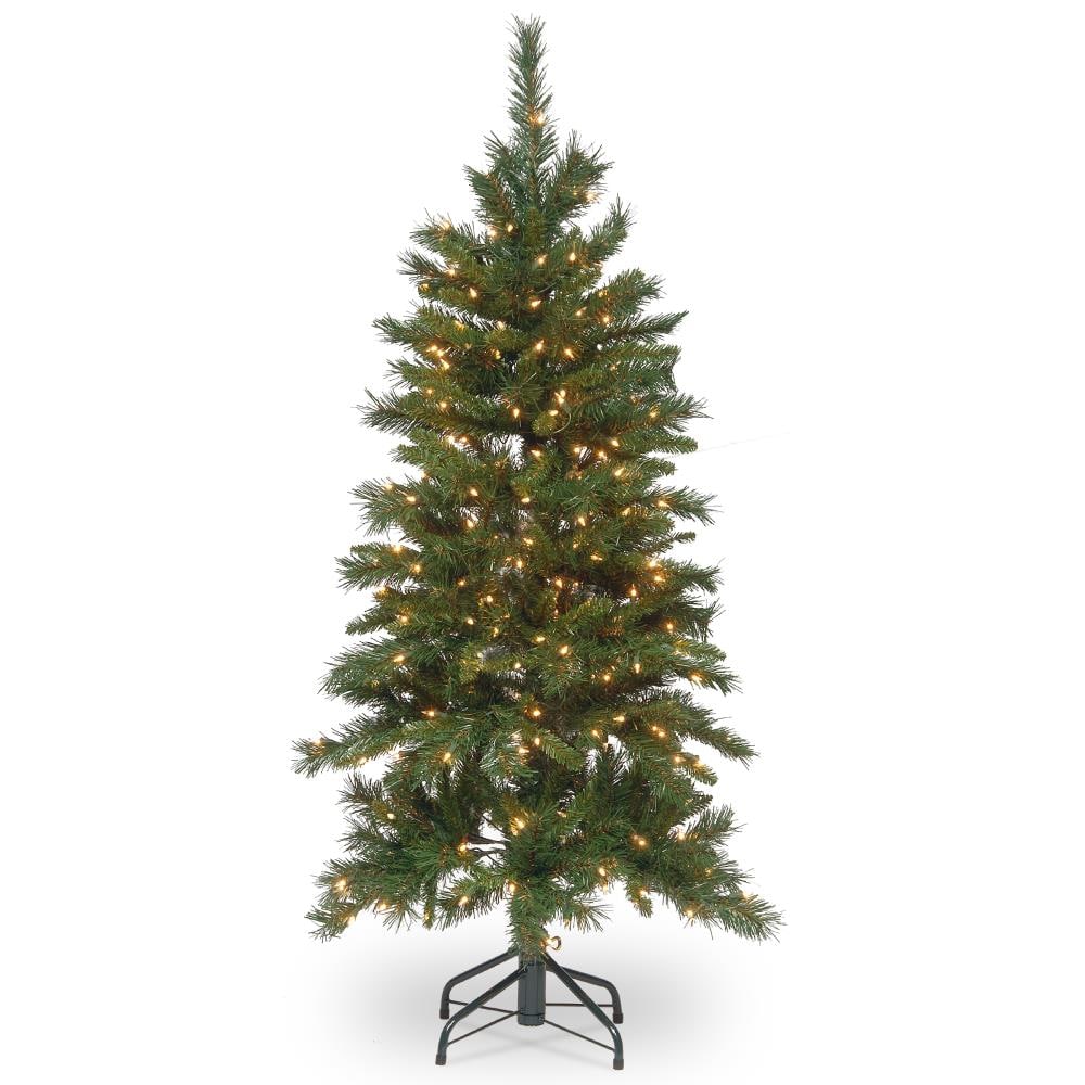 National Tree Company TFSLH-45LO 4.5-Feet Tiffany fir Pre-lit Slim Artificial Christmas Tree with Clear Incandescent Lights
