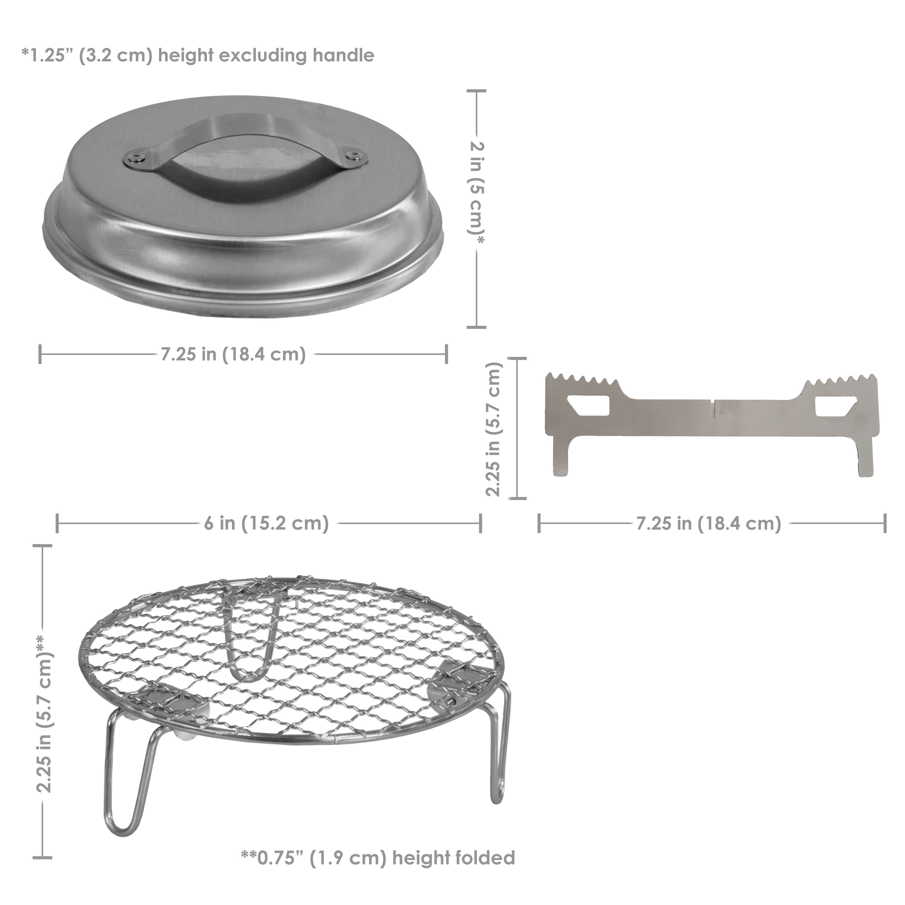 Compact Stainless Steel Smokeless Fire Pit Accessory Kit