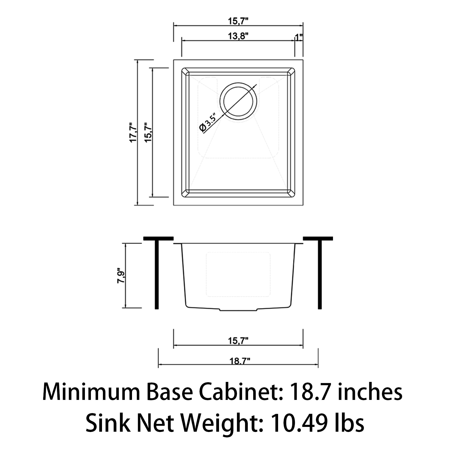 Sinber HU1517S Kitchen-Sinks - View #7