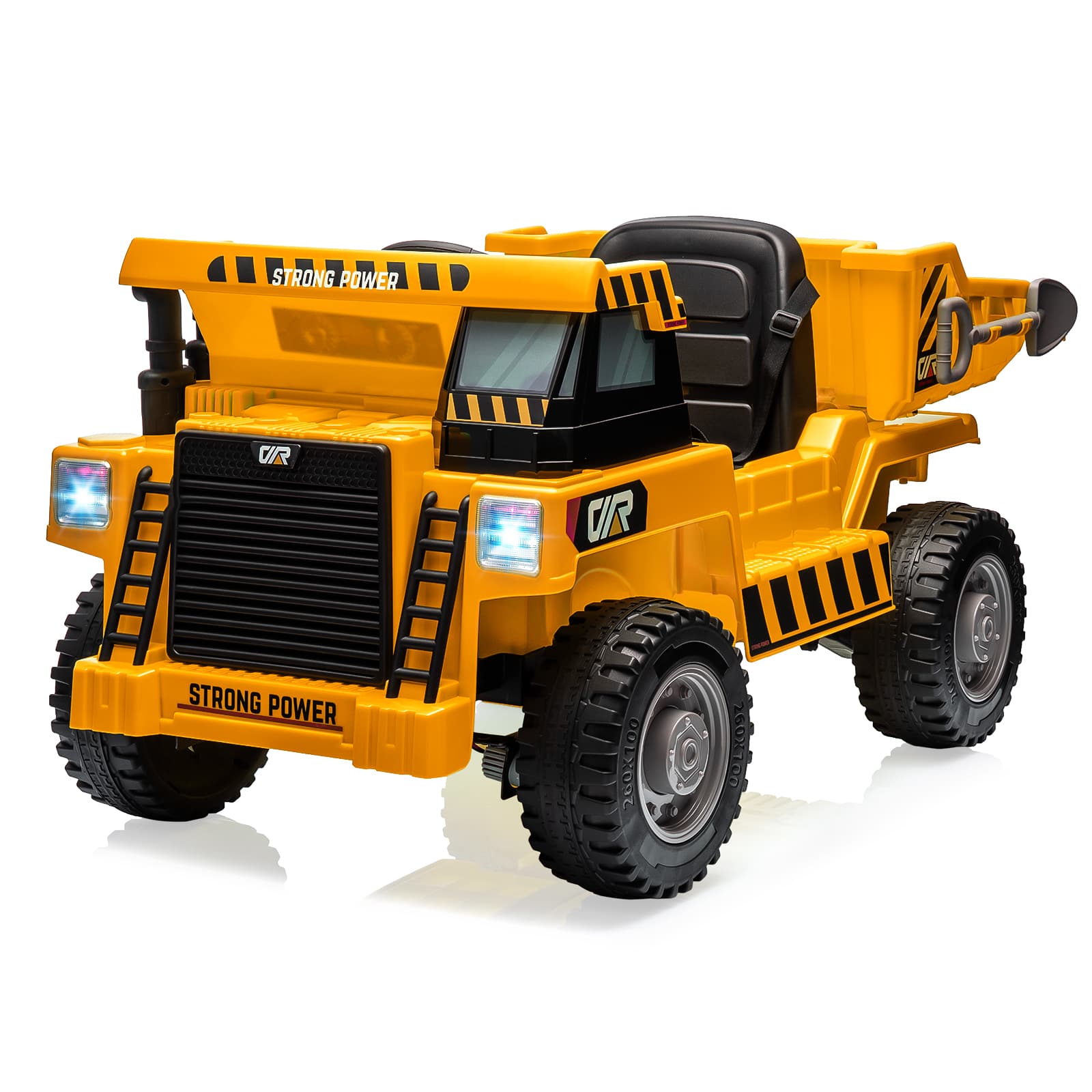 Qeetex TCPTO0Z62O0NQ 12V Ride On Dump Truck For Kids With Parental Remote Control 4 Wheeler Toy Electric Car Yellow
