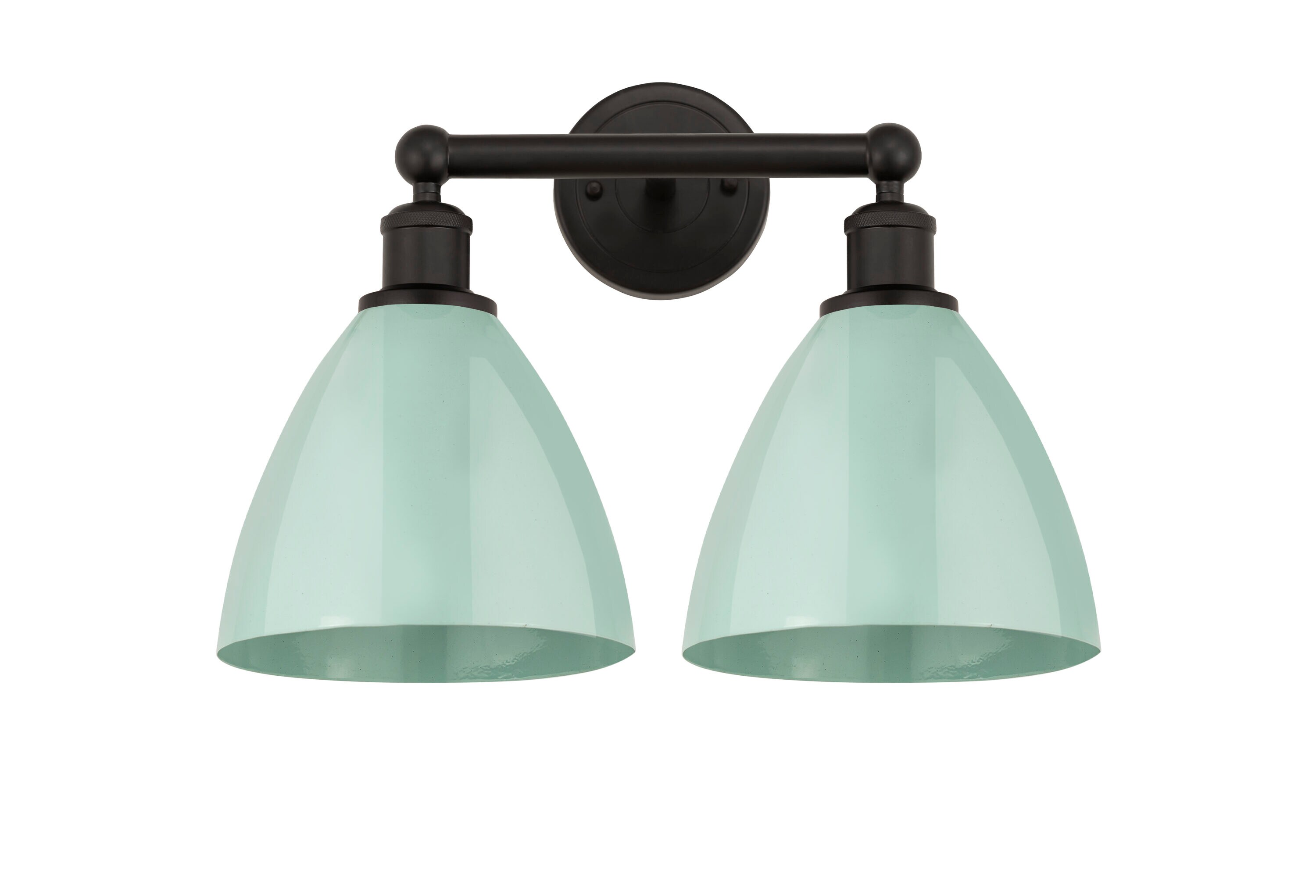 Innovations Lighting 616-2W-OB-MBD-75-SF Plymouth Dome 16.5-in 2 -Light Oil-rubbed Bronze Industrial Vanity light