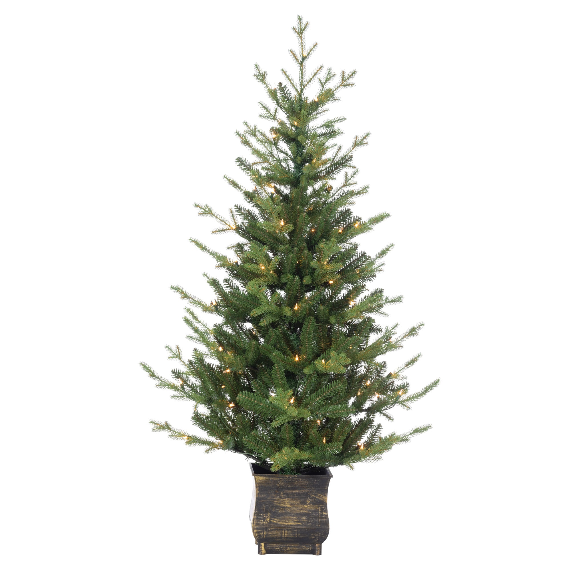 Sterling Tree Company 5267--50C 5-Feet Pine Pre-lit Artificial Christmas Tree with White LED Lights