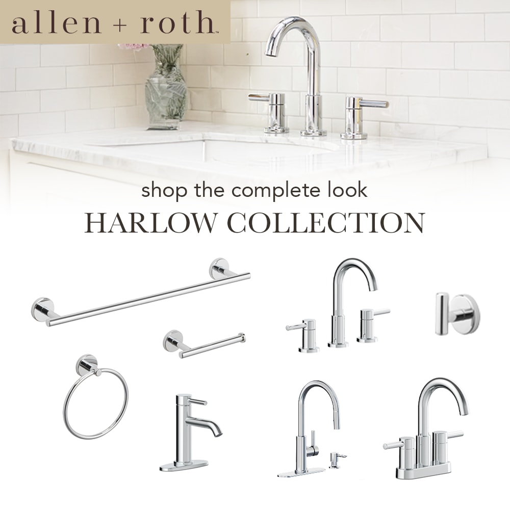 ALLEN popular + ROTH Brushed Nickel Single Function Round Bathtub and Shower Faucet