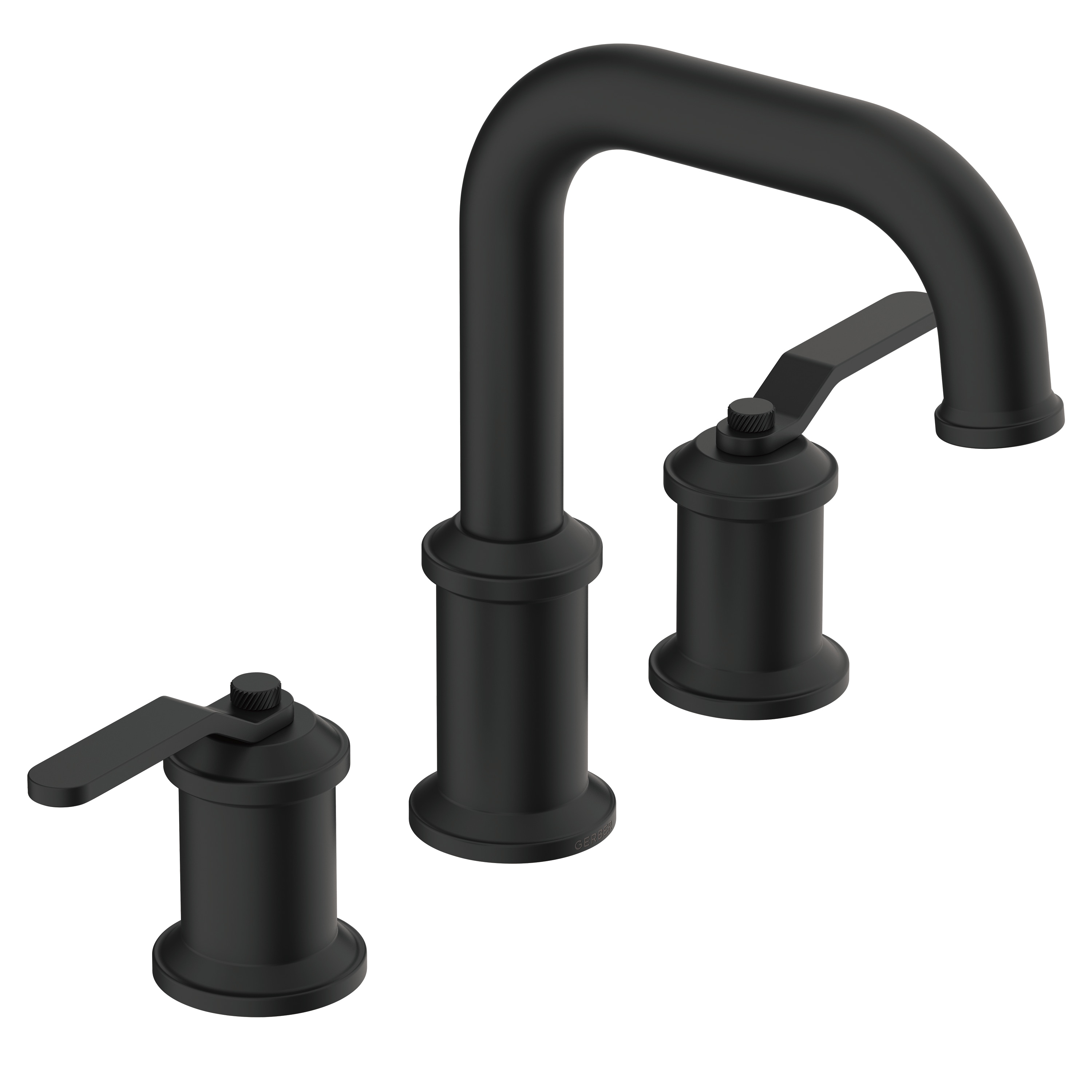 Gerber D304137BS Satin Black Widespread 2-handle WaterSense High-arc Residential Handle Bathroom Sink Faucet with Drain