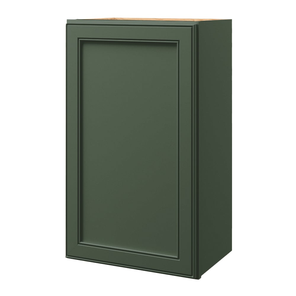 allen + roth Heathrow 9-in W x 42.125-in H x 12-in D Sage Wall Fully Assembled Cabinet (Recessed Panel Square Door Style)