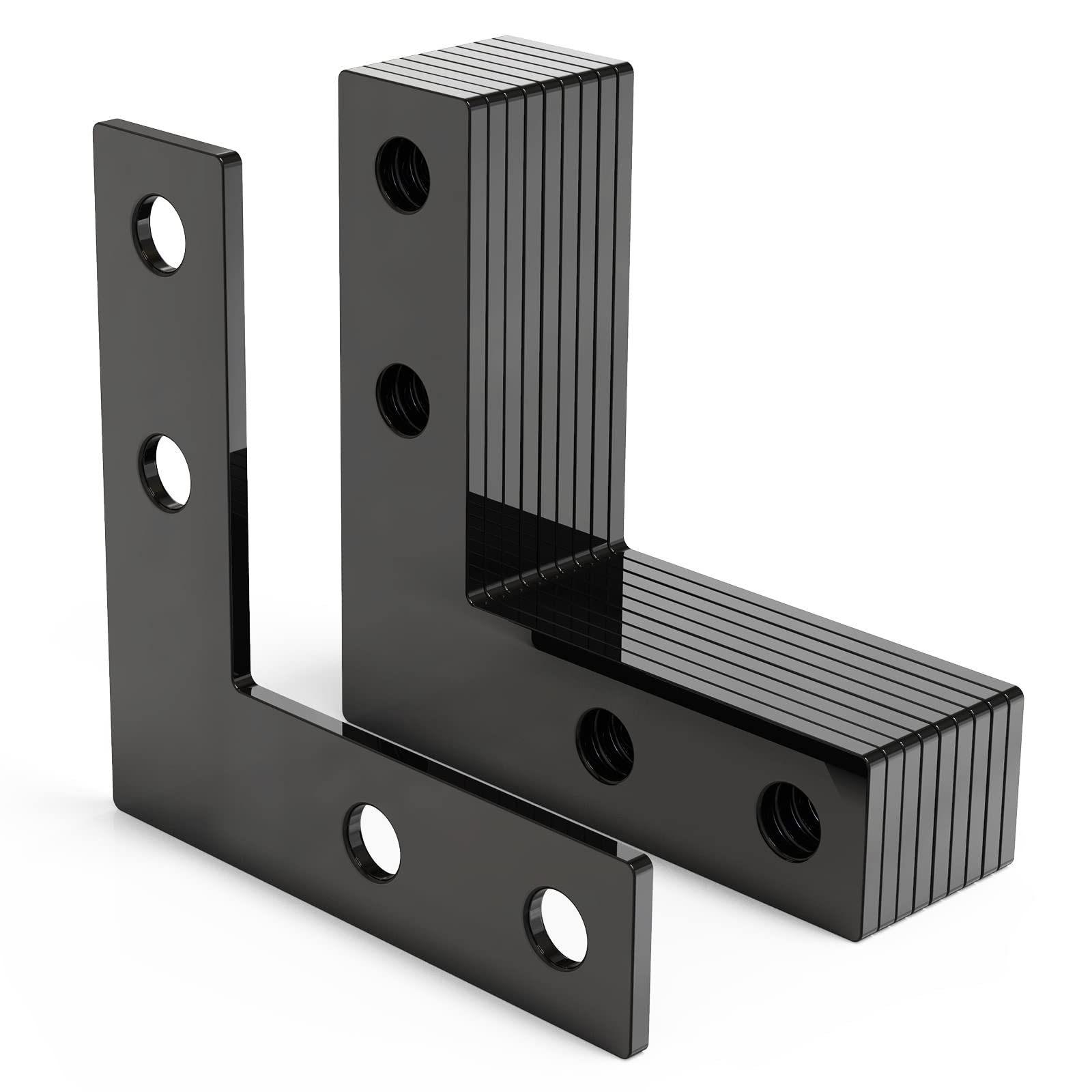 Aoibox  10 Set Black L Connector Brackets with M5 T Slot Nuts and M5 x 8 mm Bolts for Home Use