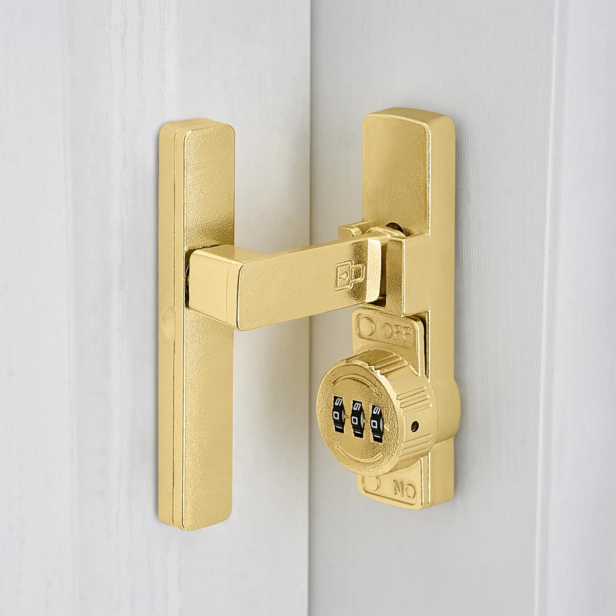CYIKE  Gold 90 Degree Barn Door Lock Mechanical Password Lock Flip Latch with Combination 3 Digit Password Keyless for Barn Door Windows Garden