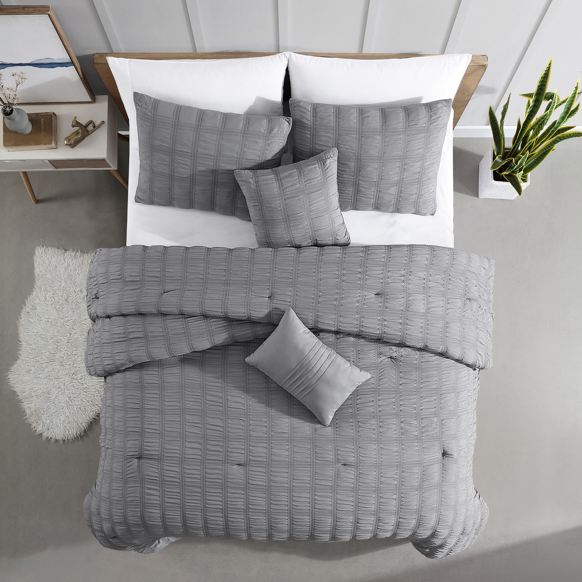 Modern Threads 5-Piece Grey Queen Comforter Set in the Bedding Sets  department at