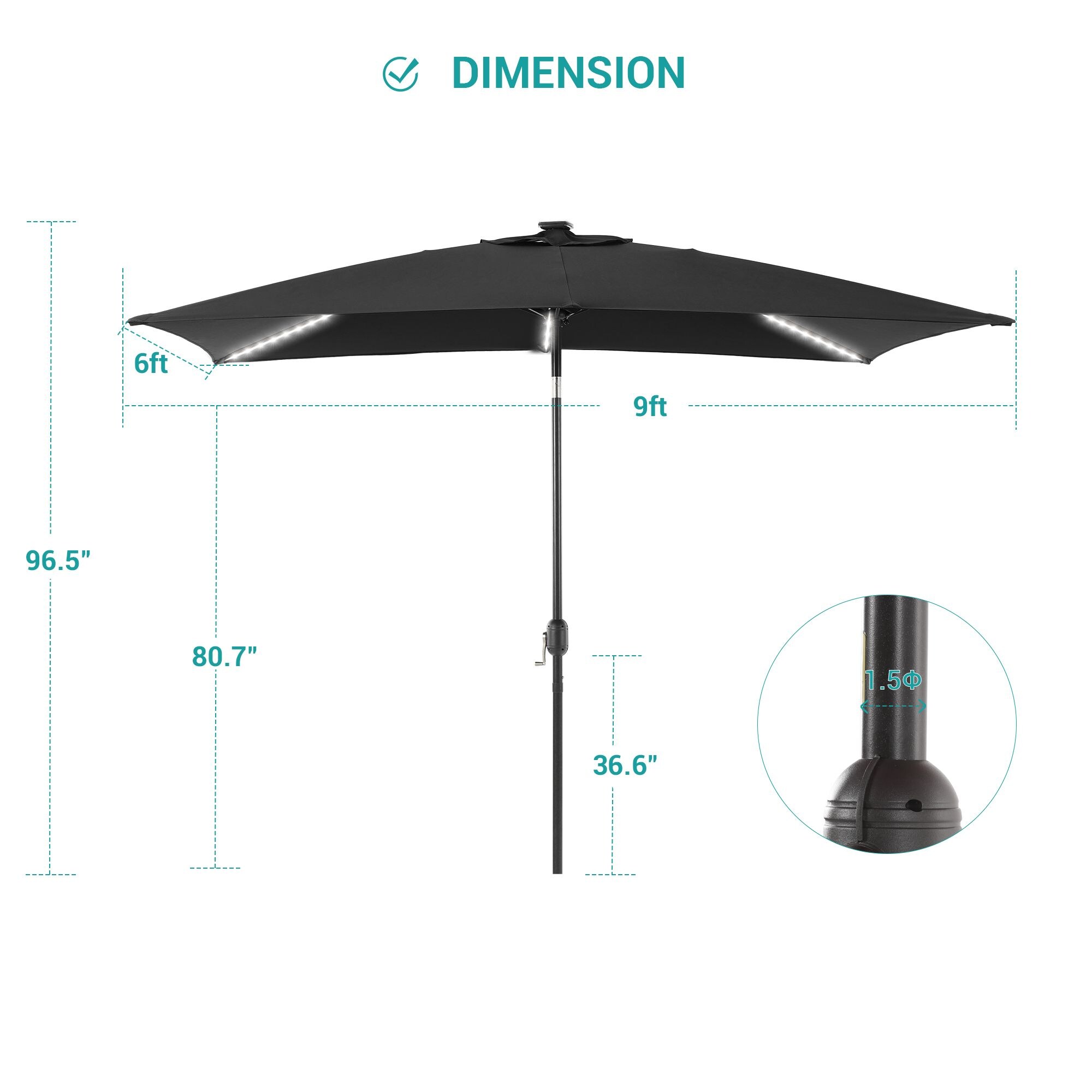 ACEGOSES LW-LED69BK Umbrellas-2 - View #3