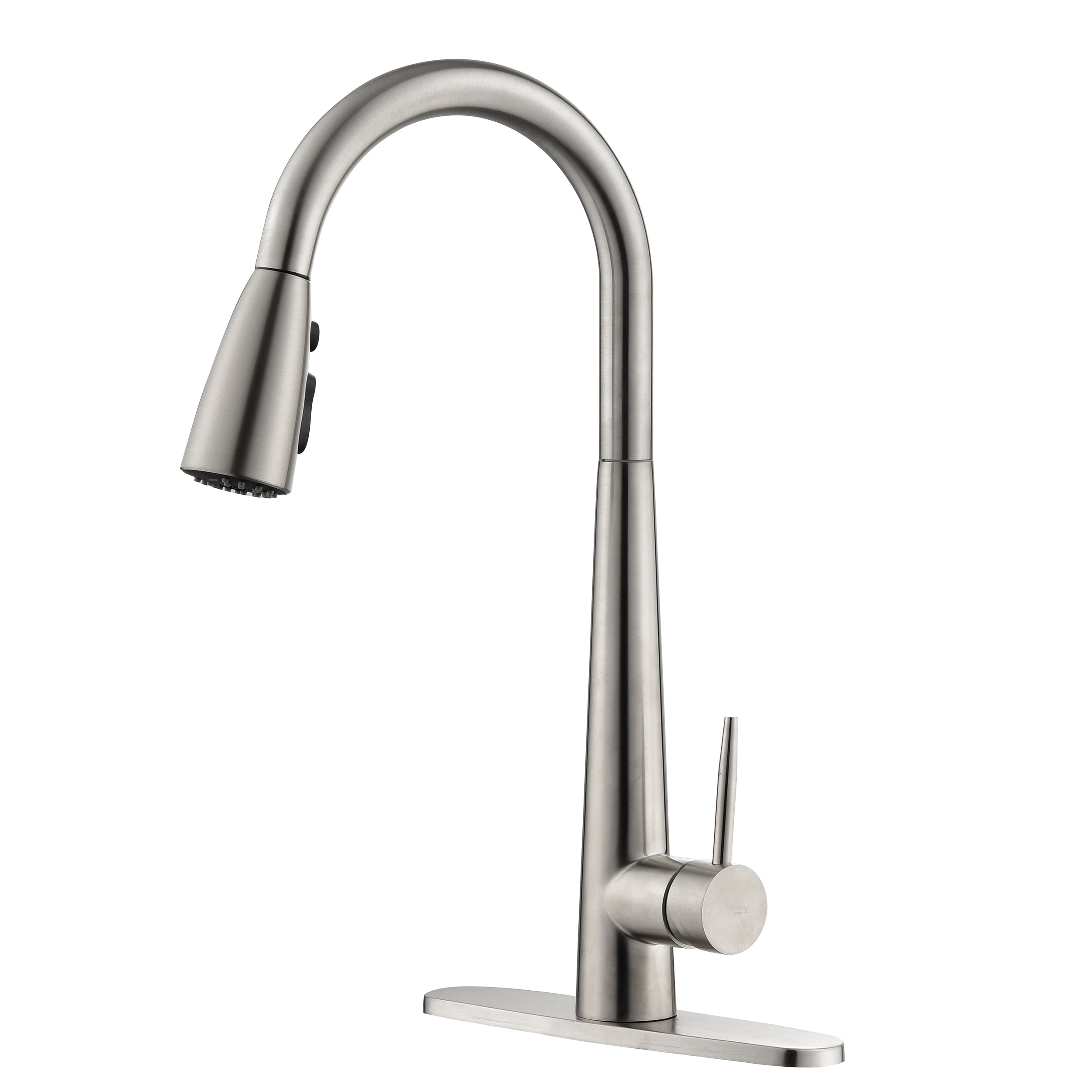 Utopia 4niture HAK-4012-NS Brushed Nickel Single Handle Deck-mount Pull-down Kitchen Faucet with Sprayer ( Deck Plate Included )