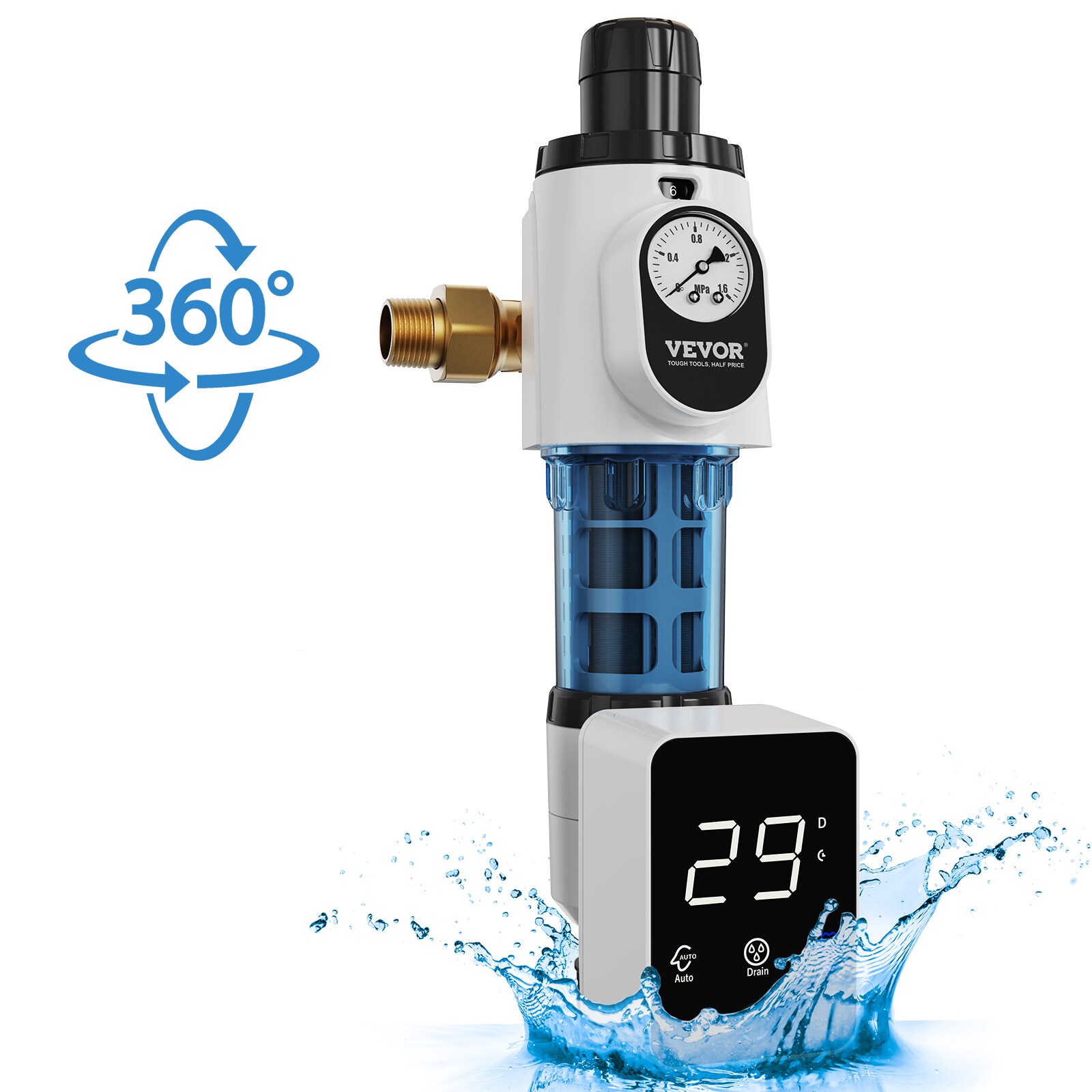 VEVOR ZDCXQZSGLQFCZOGOSV9 Spin Down Filter Mechanical filtration Reverse Osmosis Filtration System