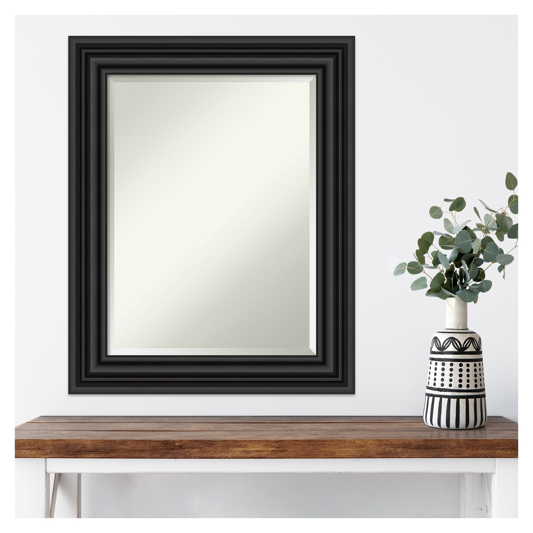 Colonial Black 24x30 Rectangular Wall Mirror with Polystyrene Frame