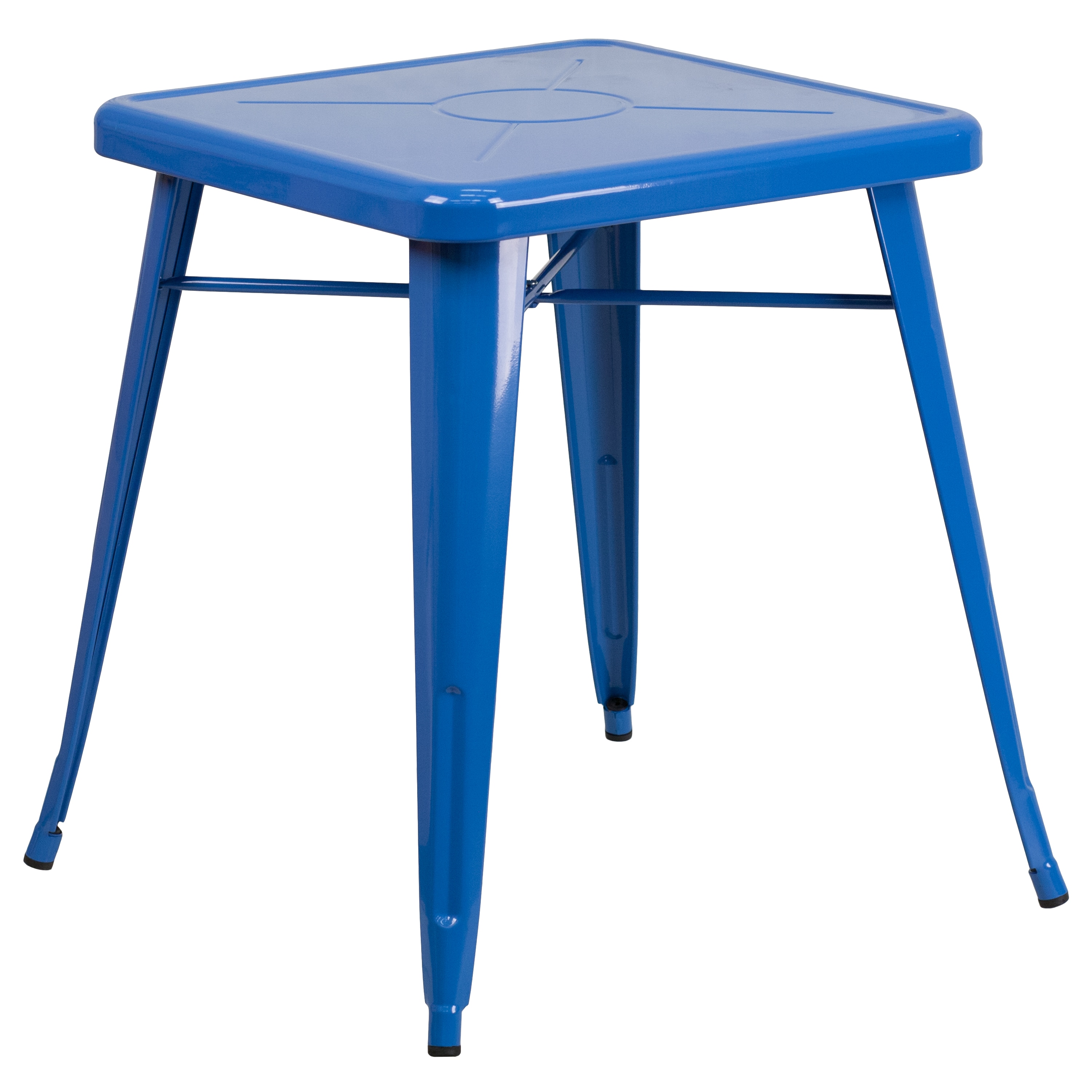 Flash Furniture 889142014409 Blue Contemporary/Modern Dining Table, Metal with Blue Metal Base 27.75-in L x 29-in H