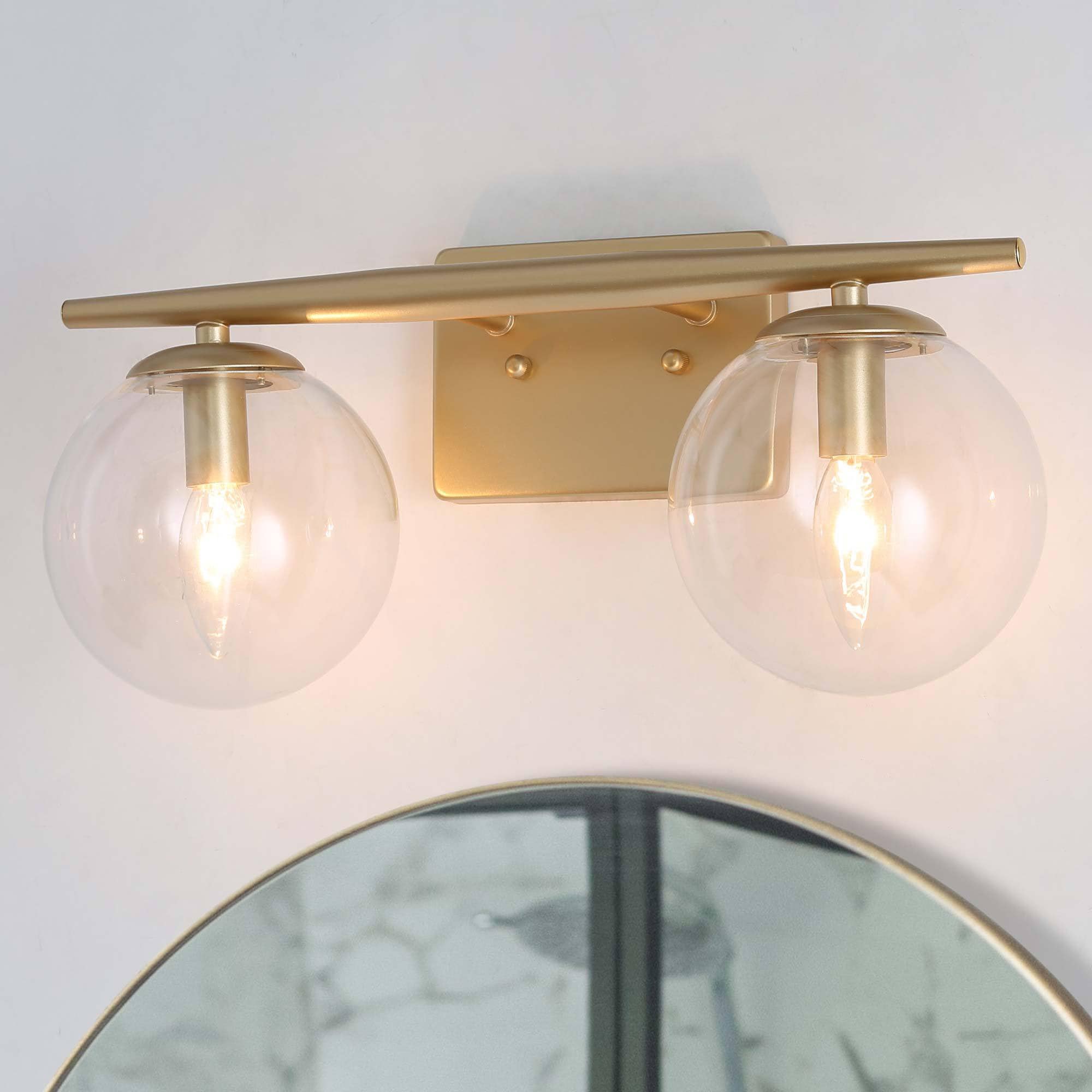 Uolfin YEFFN2-LWS24295-M7 16-in 2 -Light Matte Gold Transitional Vanity light