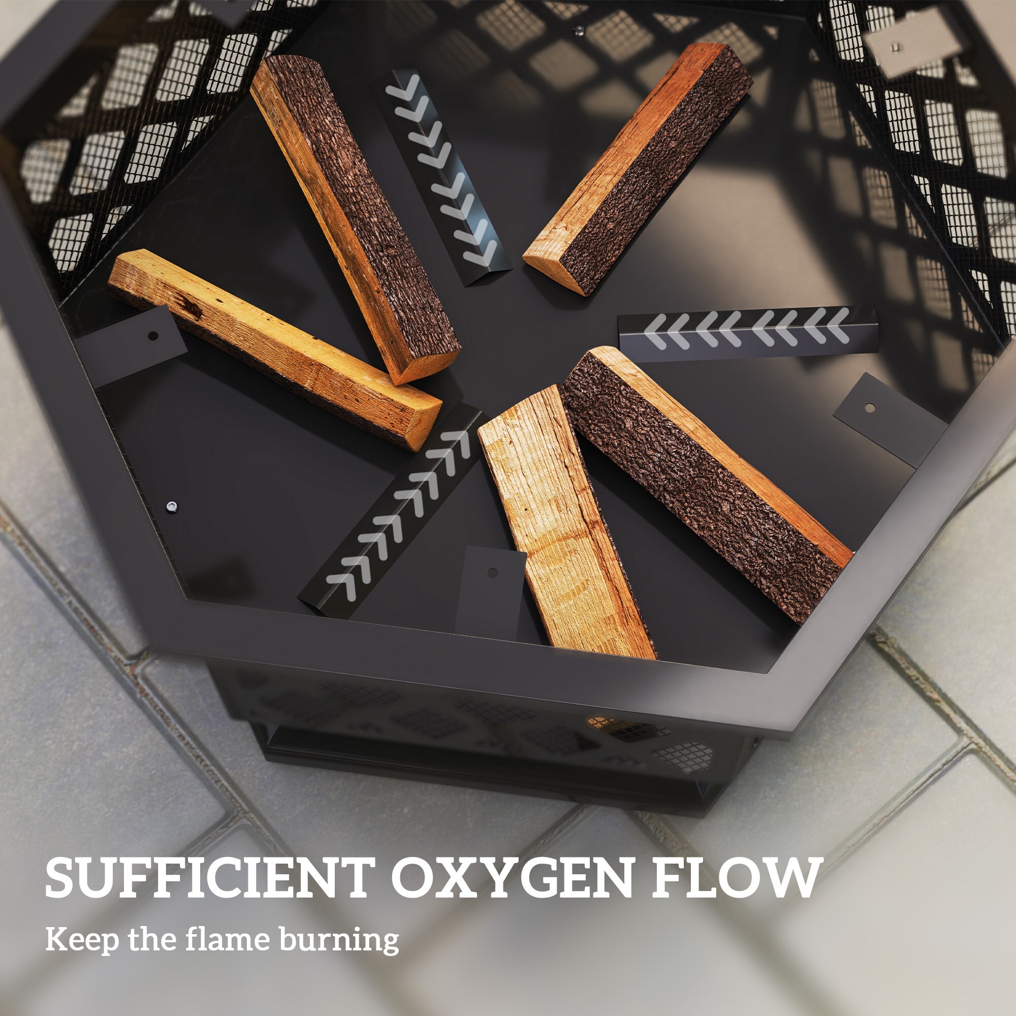 Outsunny 842-372V00BK Outdoor-Woodburning-Firepits - View #7