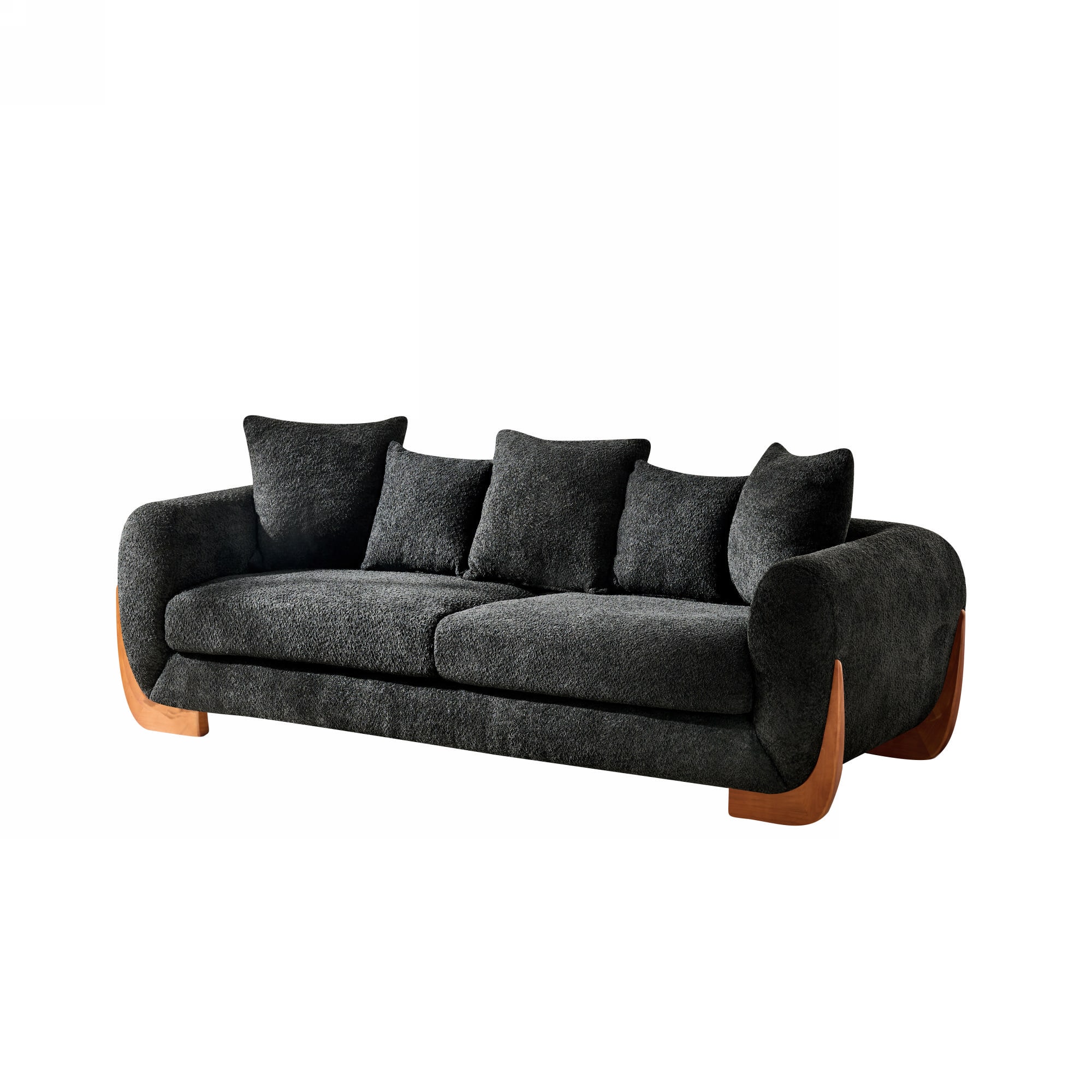Bybafun YA3700388 83.5-in Modern Black 3 -seater Sofa