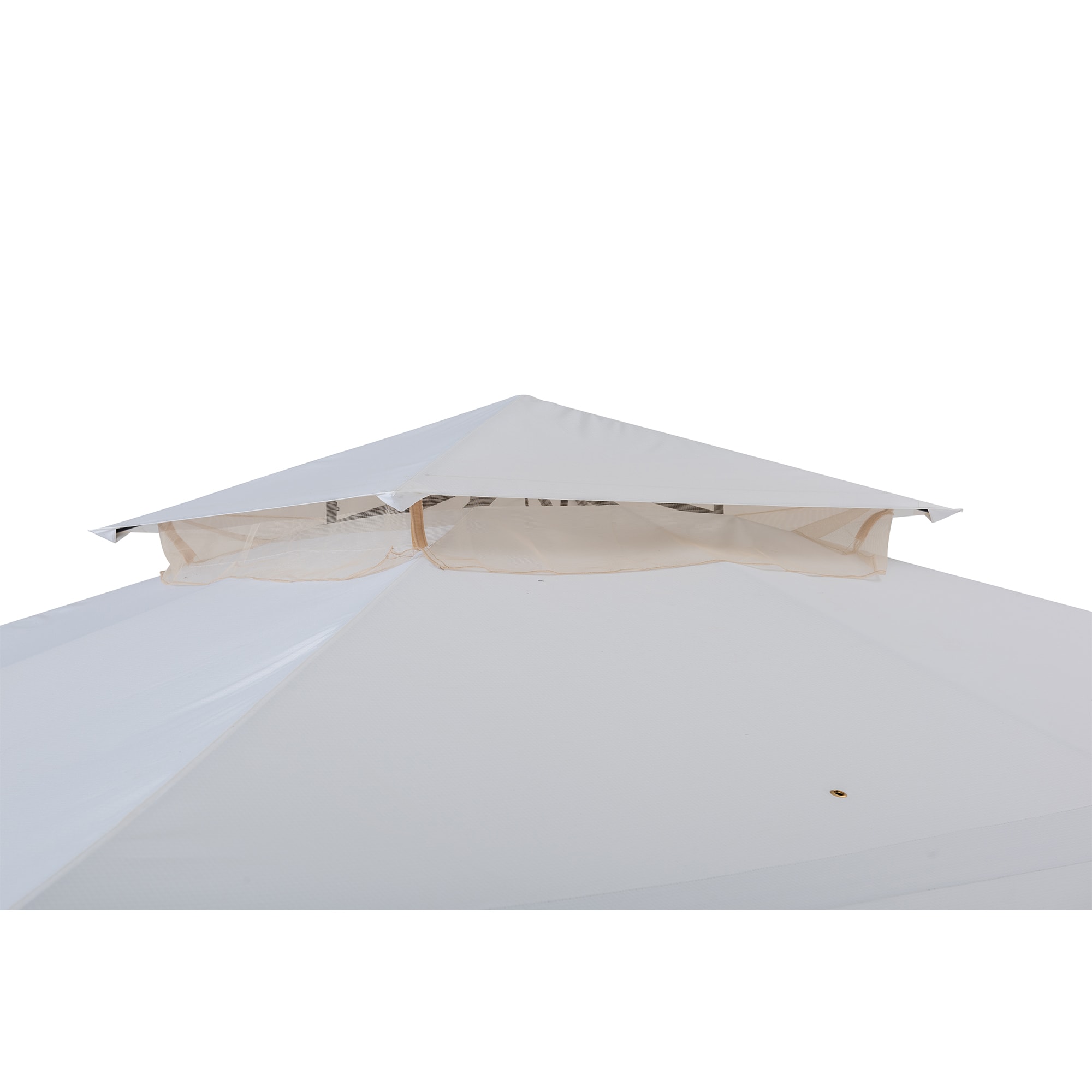 Brook Park 11 ft. x 13 ft. White and Black Steel Gazebo