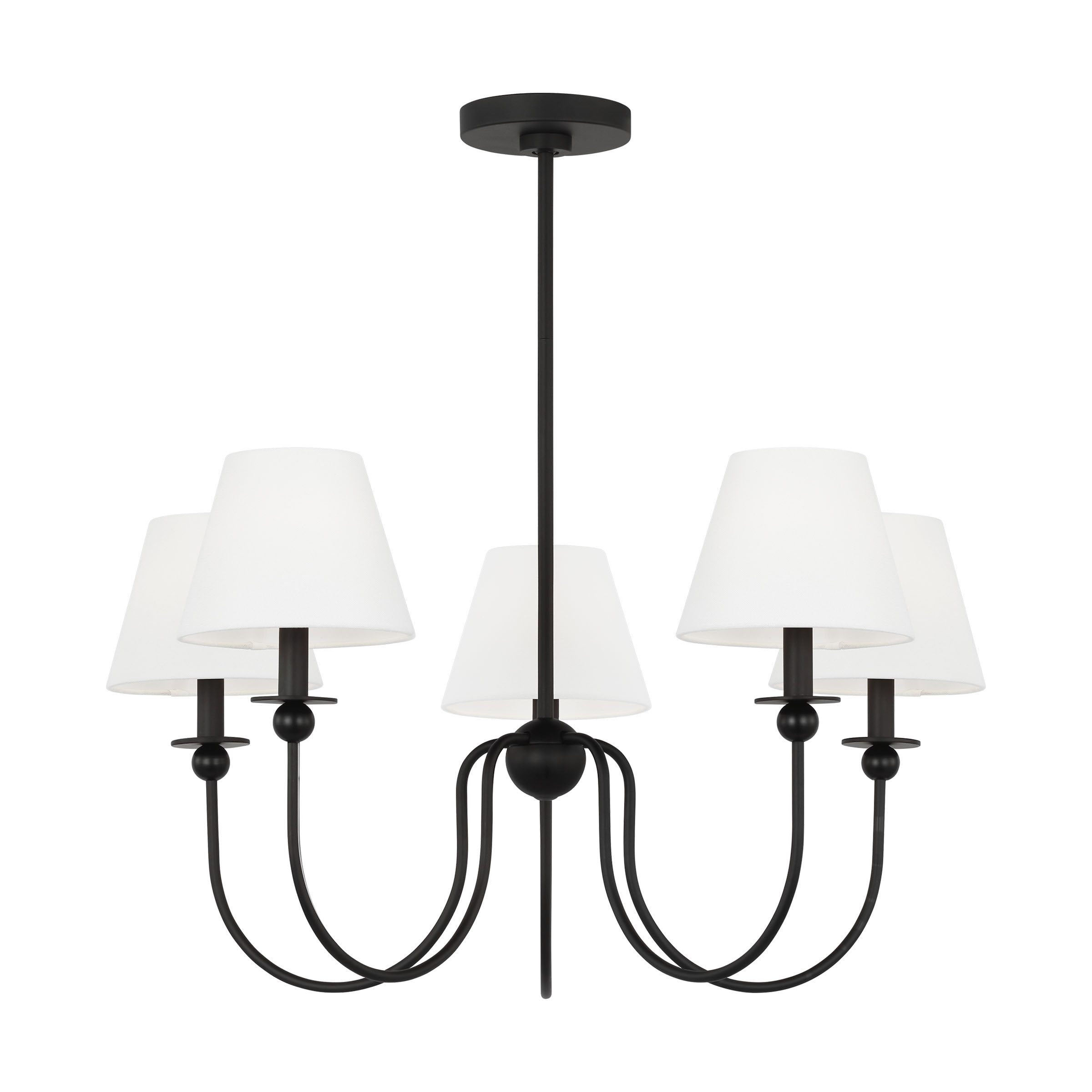 Scott Living DJC1255MBK Elsay 5 -Light Black Transitional For Use in Dining Rooms, Living Rooms Chandelier