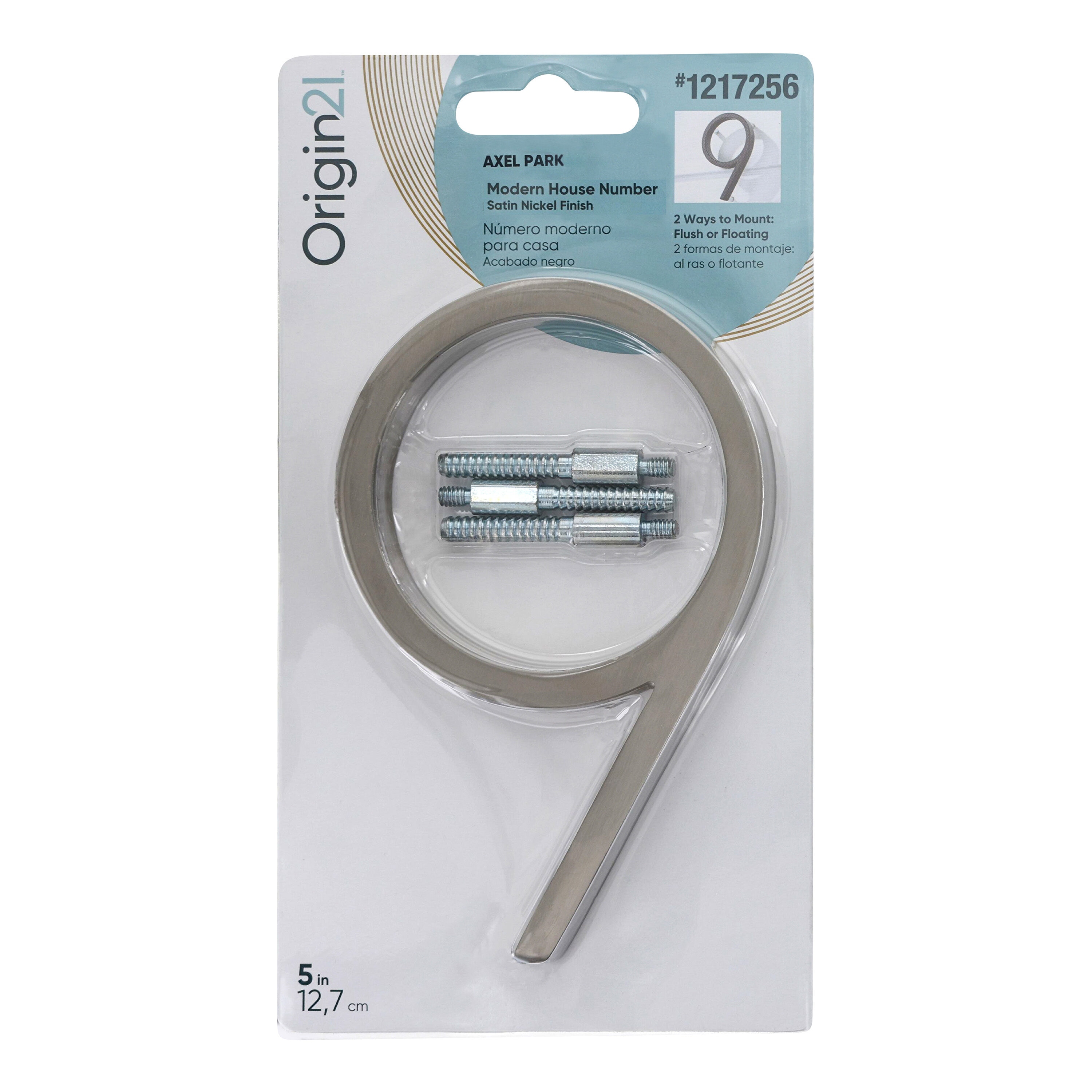 Origin 21 847619 Axel Park 5-in Satin Nickel Number 9