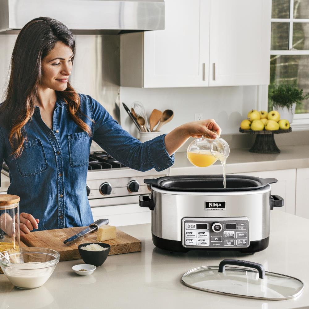 Ninja Auto-iQ Cooking System 6-Quart Black/Stainless Rectangle Slow Cooker  at