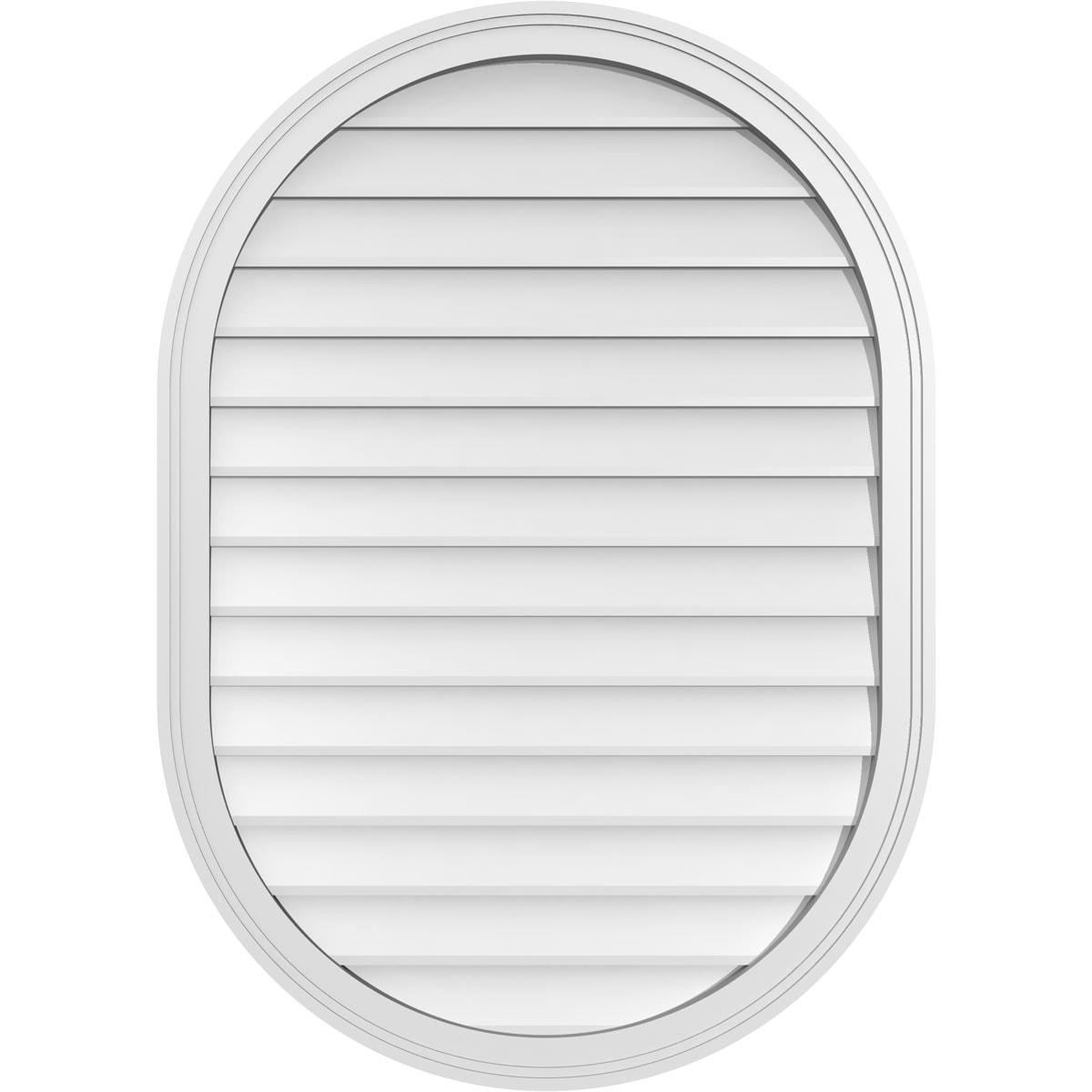 Ekena Millwork GVPVR30X4202SN 30-Inches x 42-Inches Off-white Oval PVC Gable Louver Vent