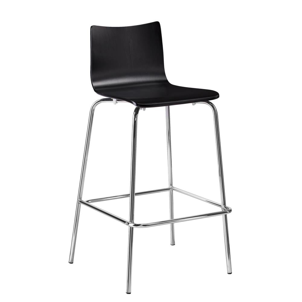 Holly & Martin BC8411 Blence Black with chrome 29.25-in H Bar height Metal Bar Stool