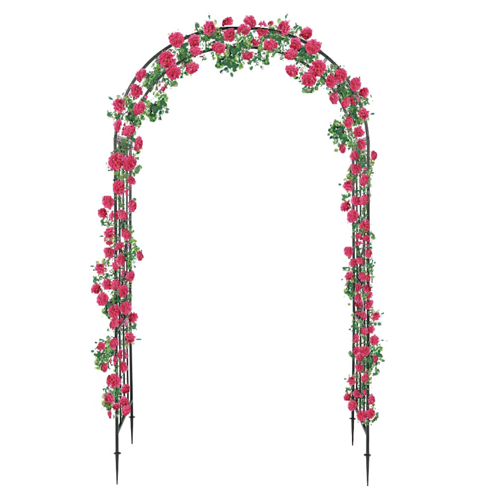 Winado LO1G26001234 Iron Arbor 3.88-ft W x 7.26-ft H Arched Dark Green Brush Wrought iron Garden Arbor