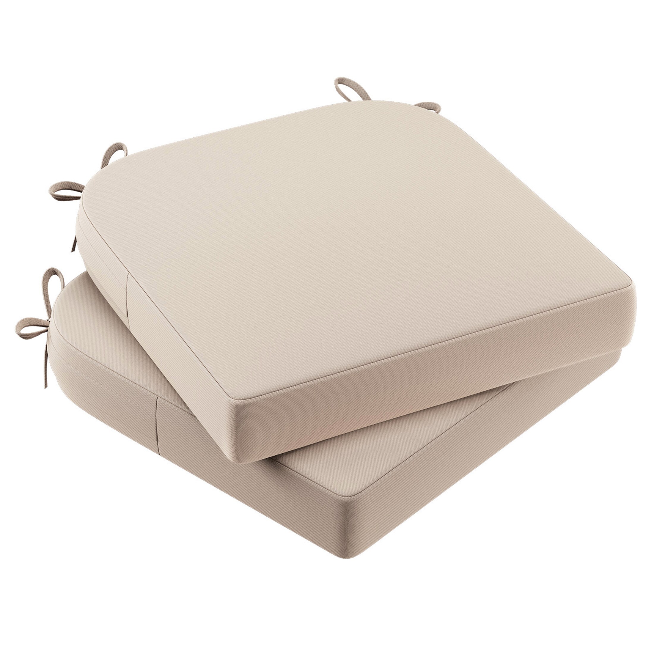 AAAAAcessories LSPC-YD-1716-MI-2 17-in x 16-in 2 -Piece Beige Patio chair cushion