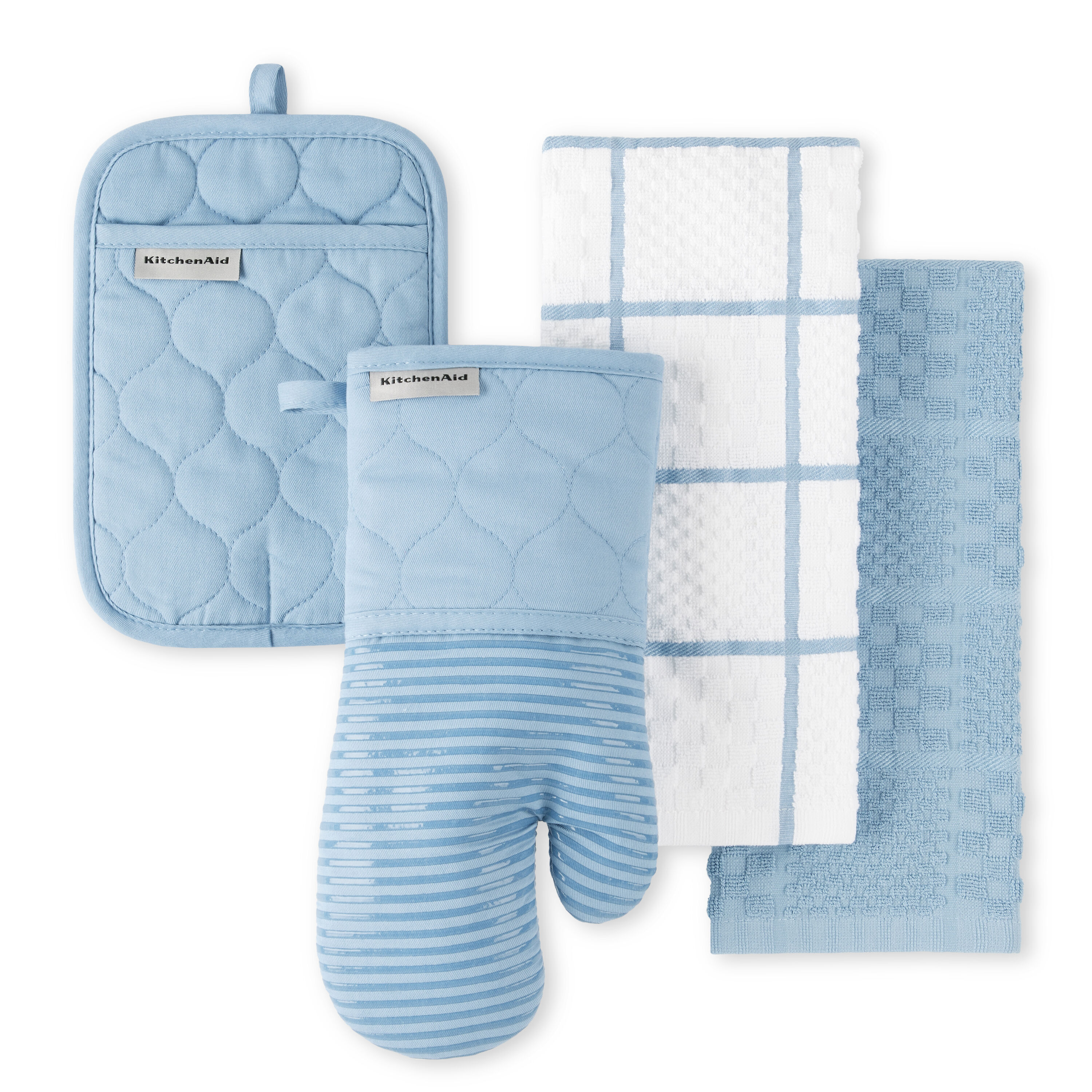KitchenAid Blue Velvet Kitchen Textiles Set - 2 Towels, 1 Pot Holder, 1 Oven  Mitt - Durable & Heat Resistant - Slip-Resistant Silicone Grip in the  Kitchen Towels department at