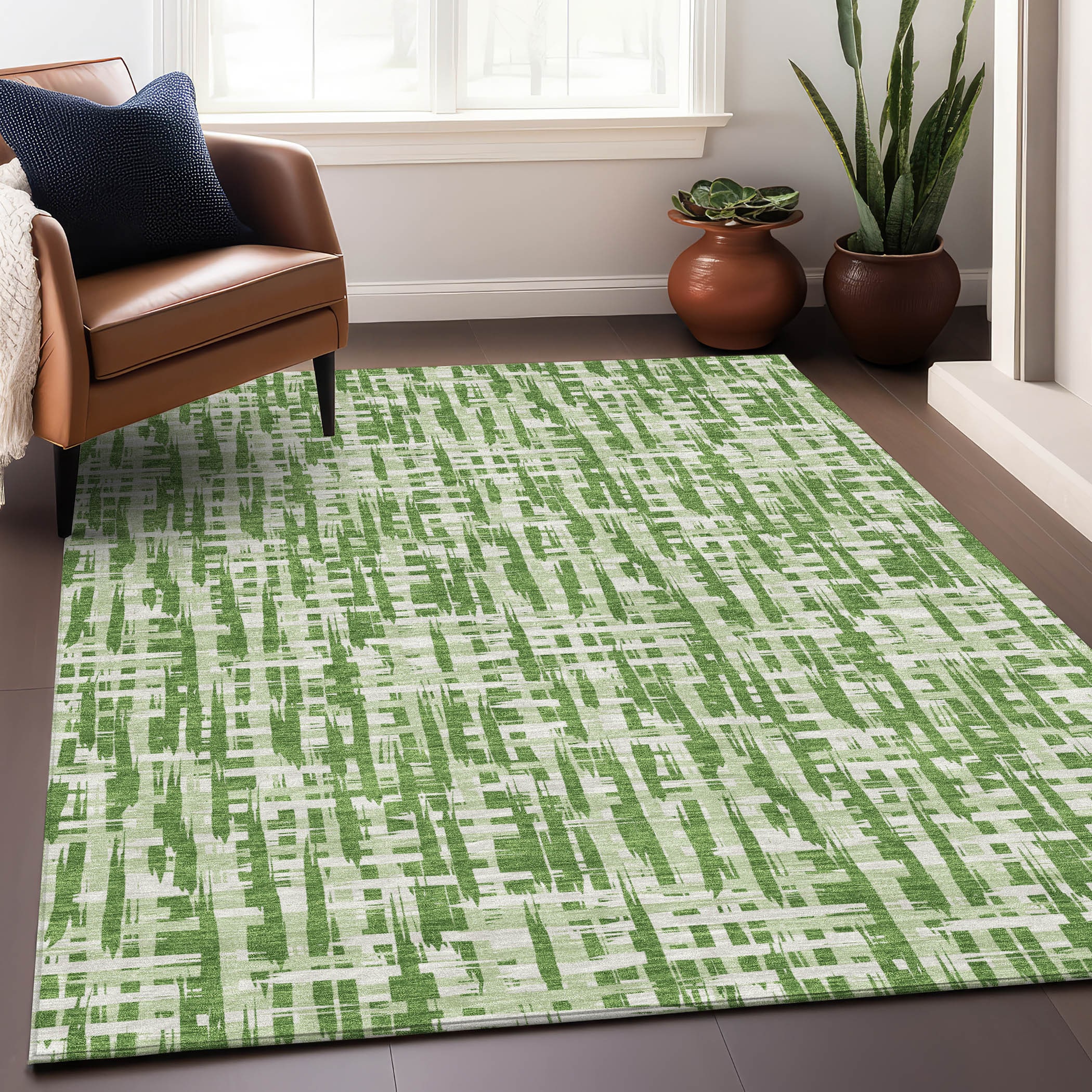 Addison Rugs ACN1059GE10X14 Chantille ACN1059GE 10 x 14 (ft) Polyester Green Rectangular Indoor/Outdoor Geometric Machine washable Area rug