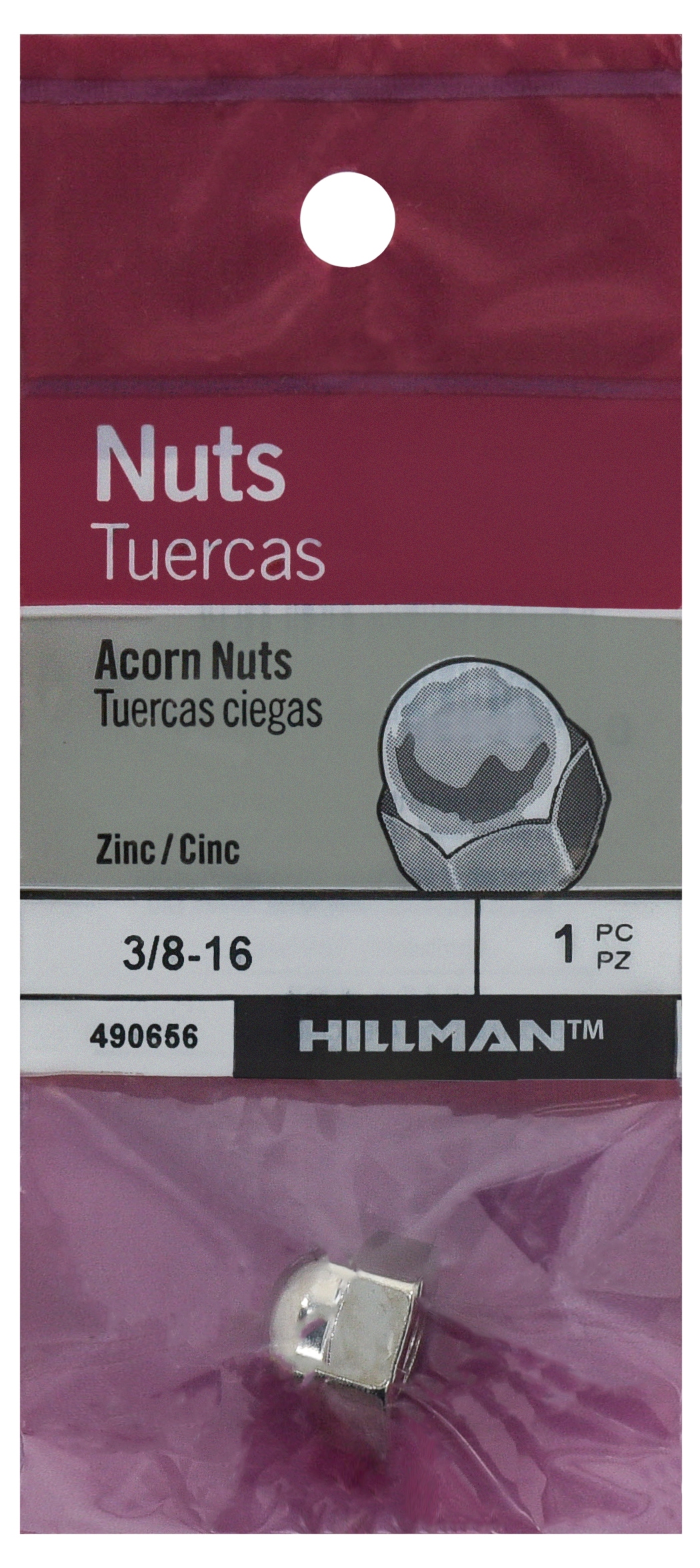 9/16-12 Acorn Cap Nuts Steel Zinc Plated 3 