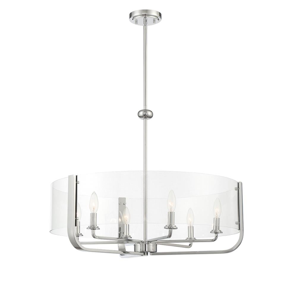Eurofase 38155-024 Campisi 6 -Light Chrome Transitional For Use in Dining Rooms, Foyers, Kitchens, Living Rooms Chandelier