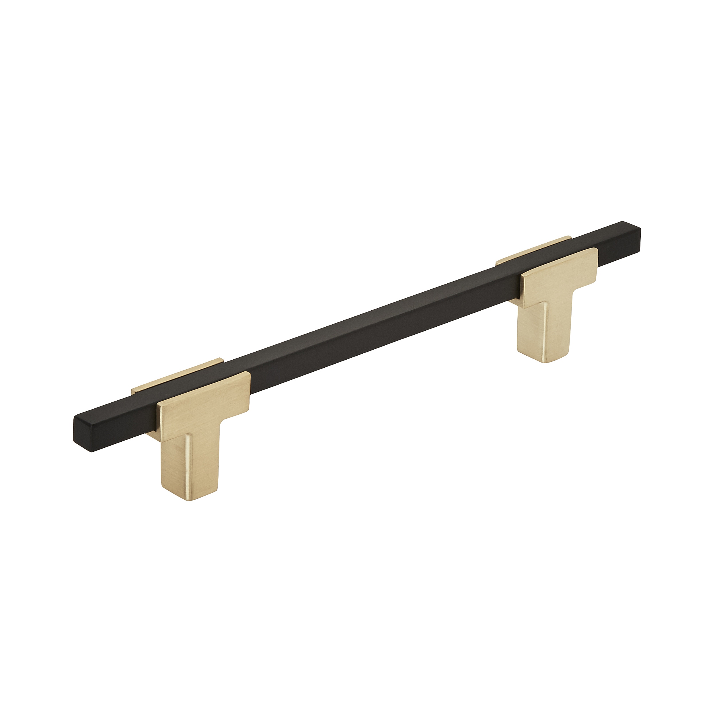 Amerock BP778128BGLMB Urbanite 5-1/16-in , 128mm Center to Center Brushed Gold/Matte Black Rectangular Bar