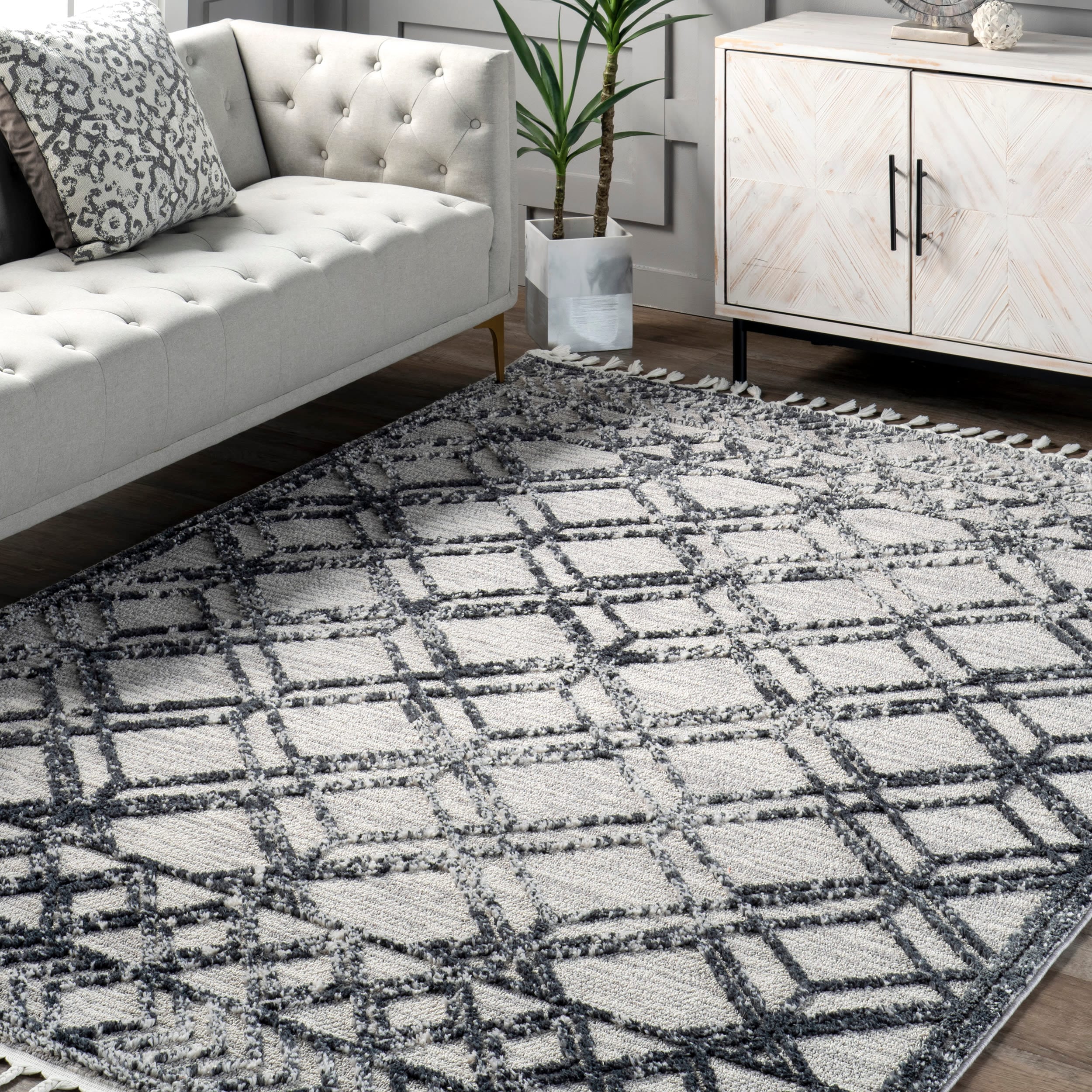 nuLOOM Ansley 9 X 12 (ft) Light Blue Indoor Geometric Area Rug in the ...