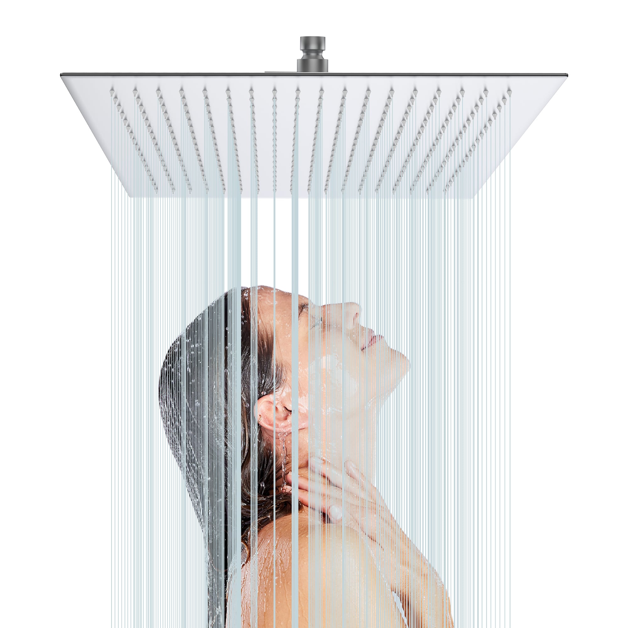 ZAKLOOP Brushed Nickel 16 inch Rain Shower Head for Shower Fixture Upgrade
