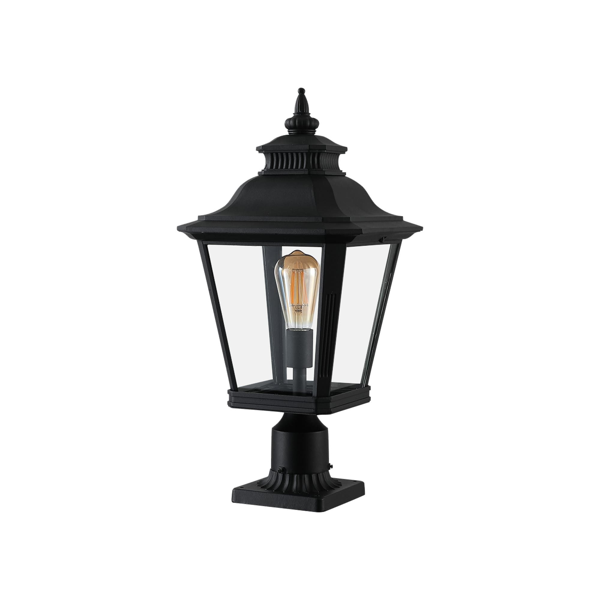 BABOOM BOM-0110427-OR Column Headlights 100 -Watt Black Line voltage Hardwired LED Outdoor Path Light (