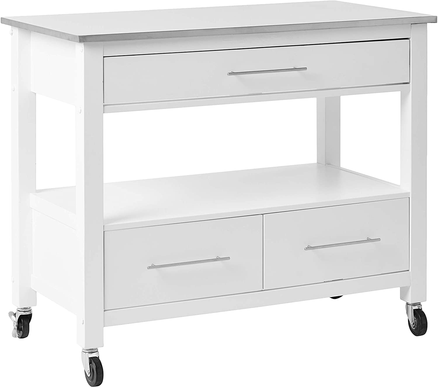 Damerin ZQ-DS-F43 2 -Tier White Wood Storage bin rack ( 22-in W x 43-in D x 36-in H )