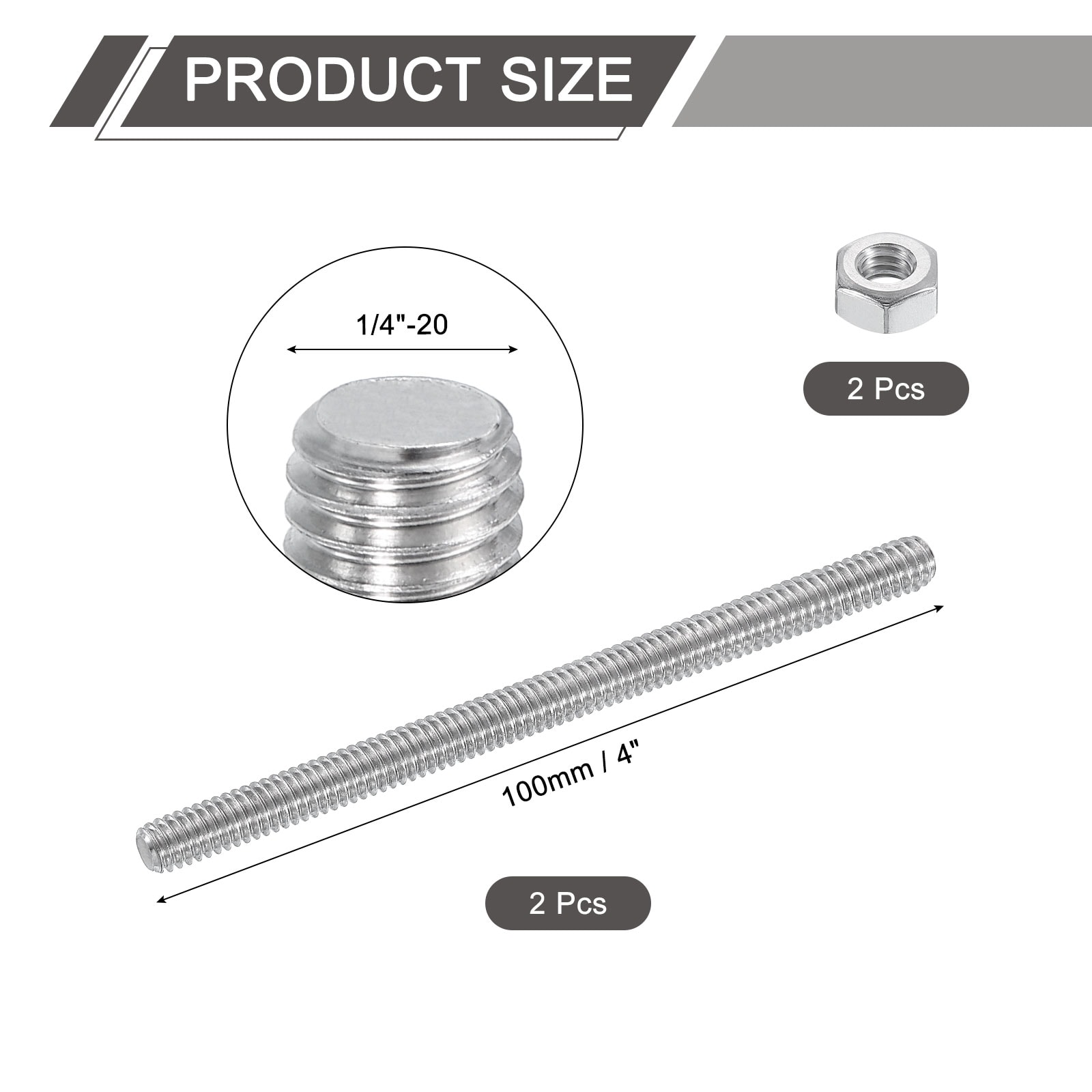 Unique Bargains S26050701UX4904 Threaded-Rod - View #2