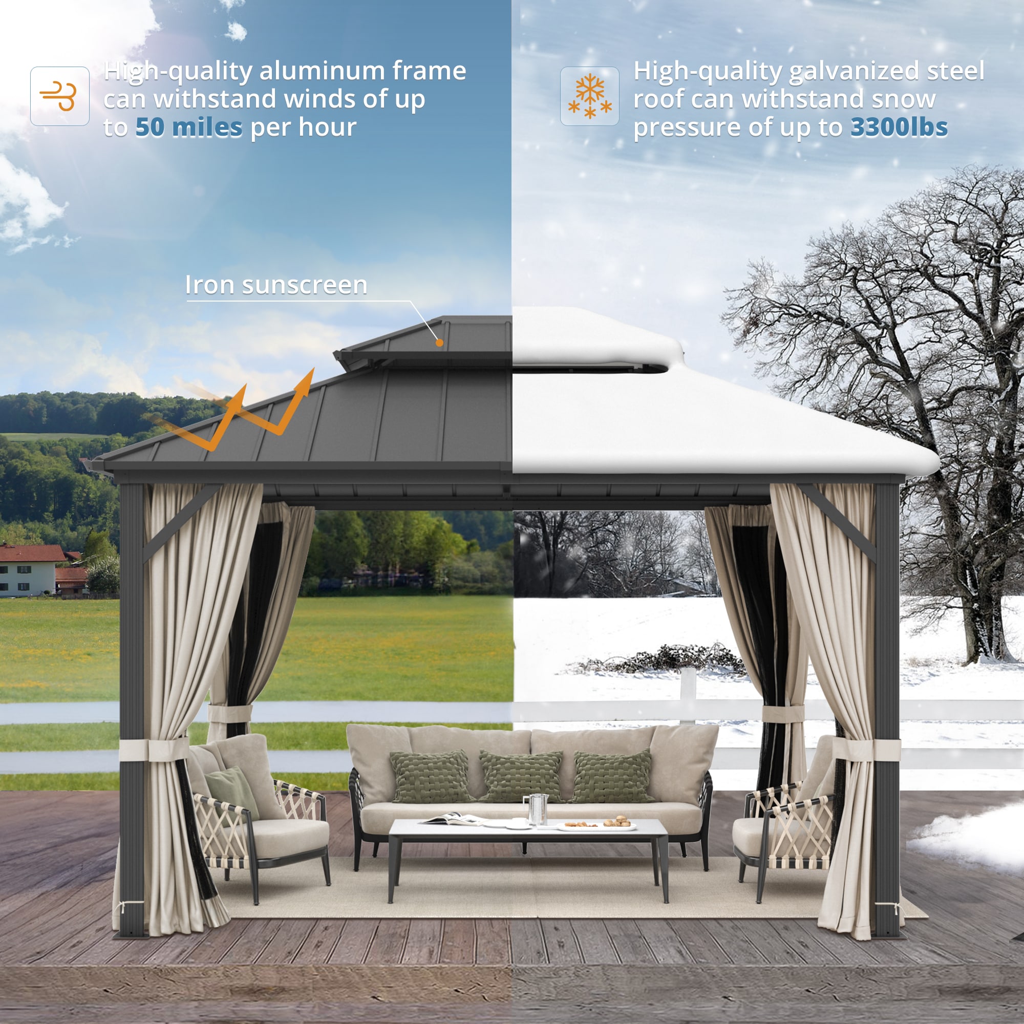 Yurevna KKLT-BL-1 Wood-Resin-Gazebos - View #8