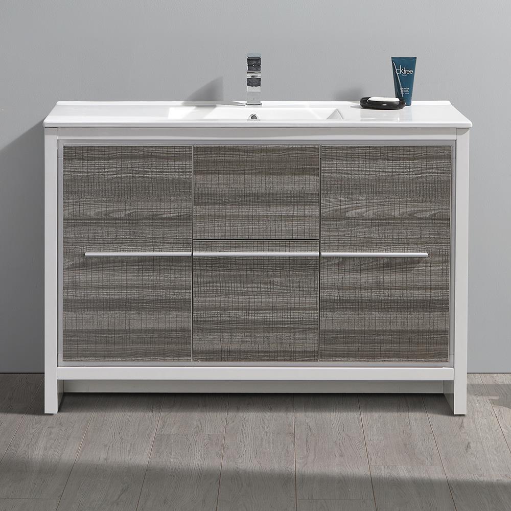 Fresca FCB8148HA-I Allier Rio 48-in Ash Gray Undermount Single sink Bathroom Vanity with White Quartz Top