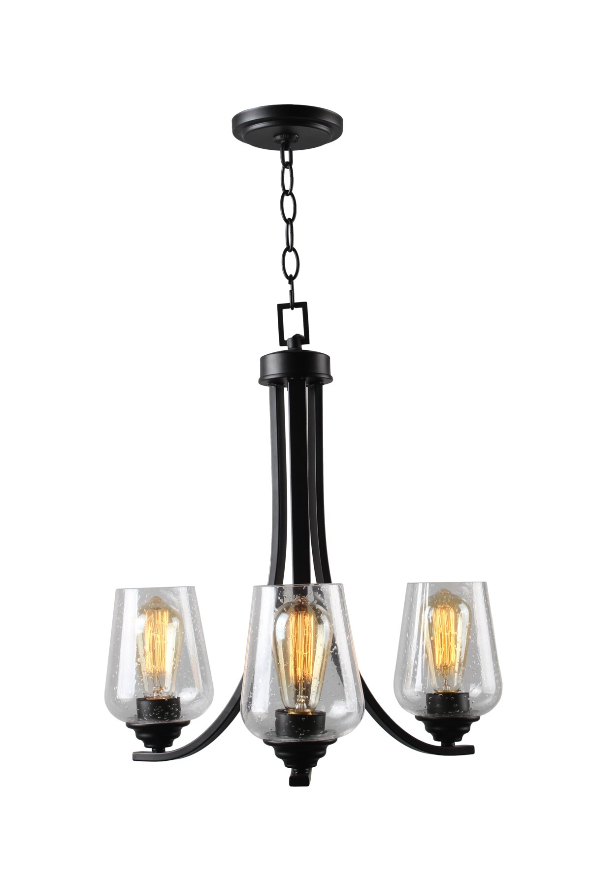 Minka Lavery 4923-66A Shyloh 3 -Light Matte Black Transitional For Use in Bedrooms, Dining Rooms, Foyers, Kitchens, Living Rooms Chandelier