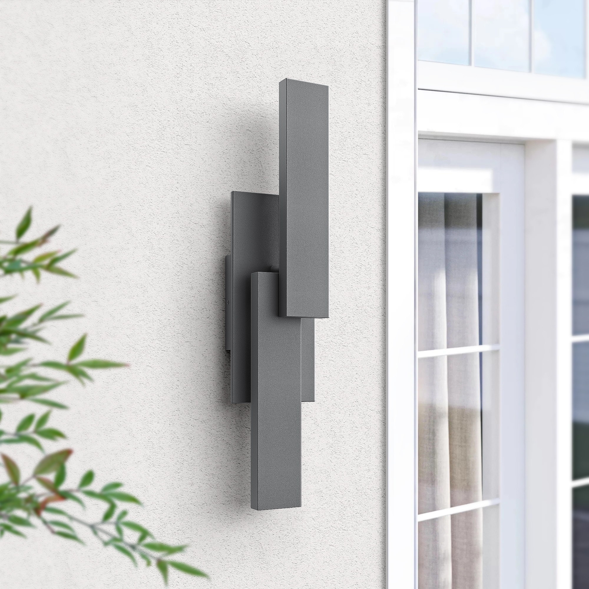 Maxax 7050-1GY Alletta 21-in H Gray Hardwired Integrated LED Outdoor Wall Light