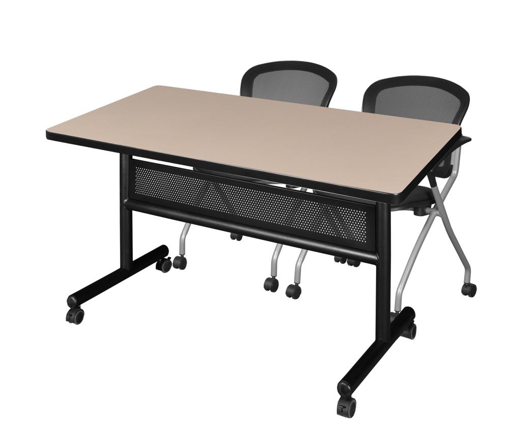 Regency MKFTM4830BE23BK Training Off-white 4-Person Training Table (48-in W x 29-in H)