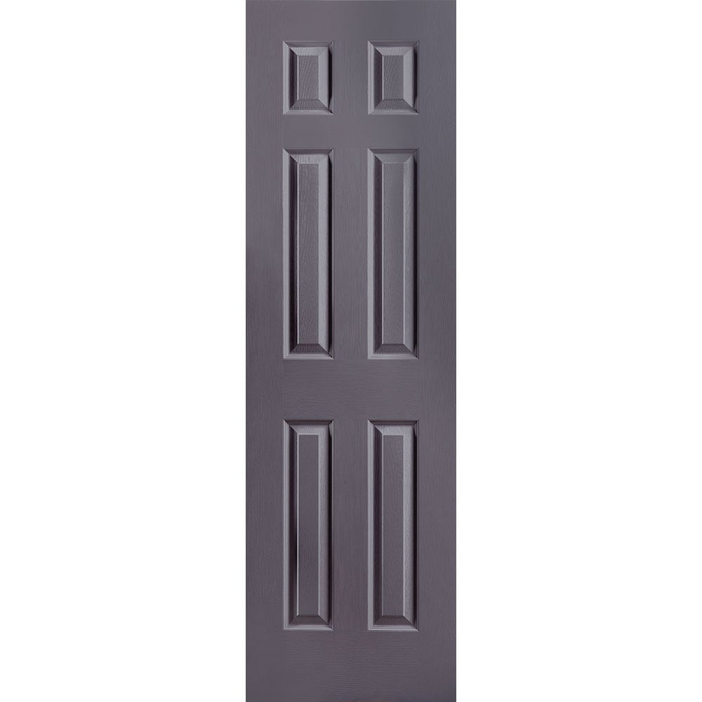 Masonite 1316877 Traditional 24-in x 80-in Slate 6-panel Textured Solid core Prefinished Molded composite Slab Door